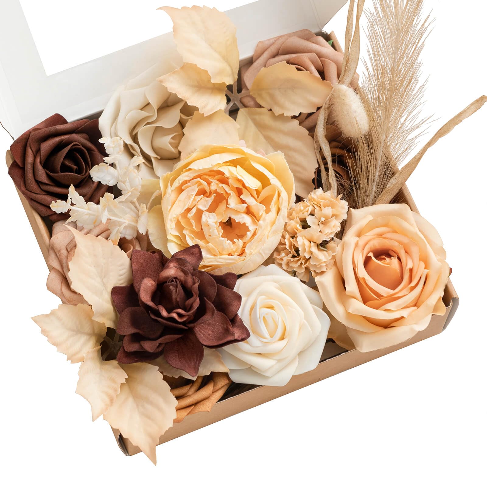 Lings Moment Boho Thanksgiving Table Decor, Sunset Terracotta Artificial Flowers Mini Designer Combo for DIY Wedding Bouquets C
