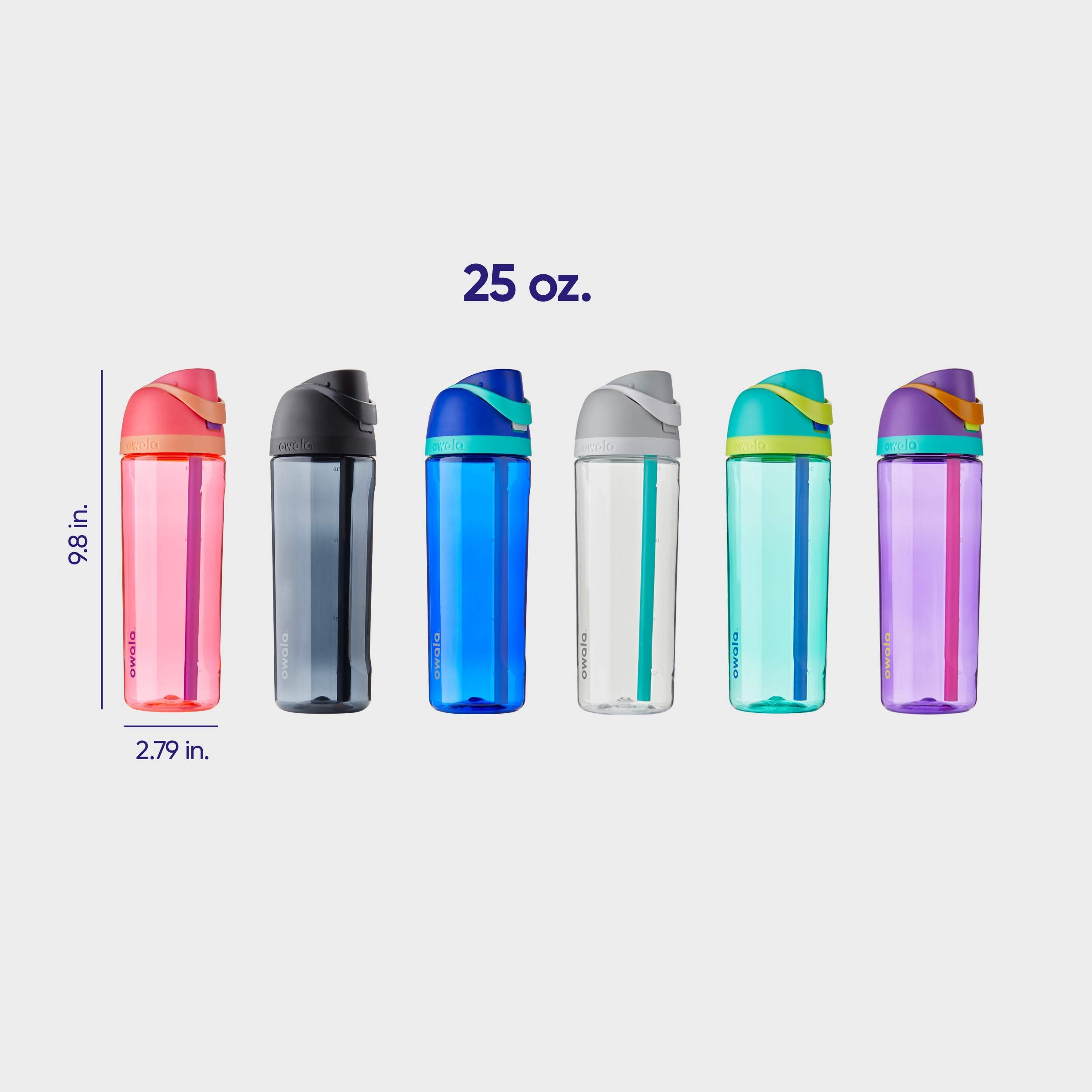 Owala FreeSip 25 Oz Tritan Plastic Water Bottle, BPA-Free, Shy Marshmallow Color, Model C03783