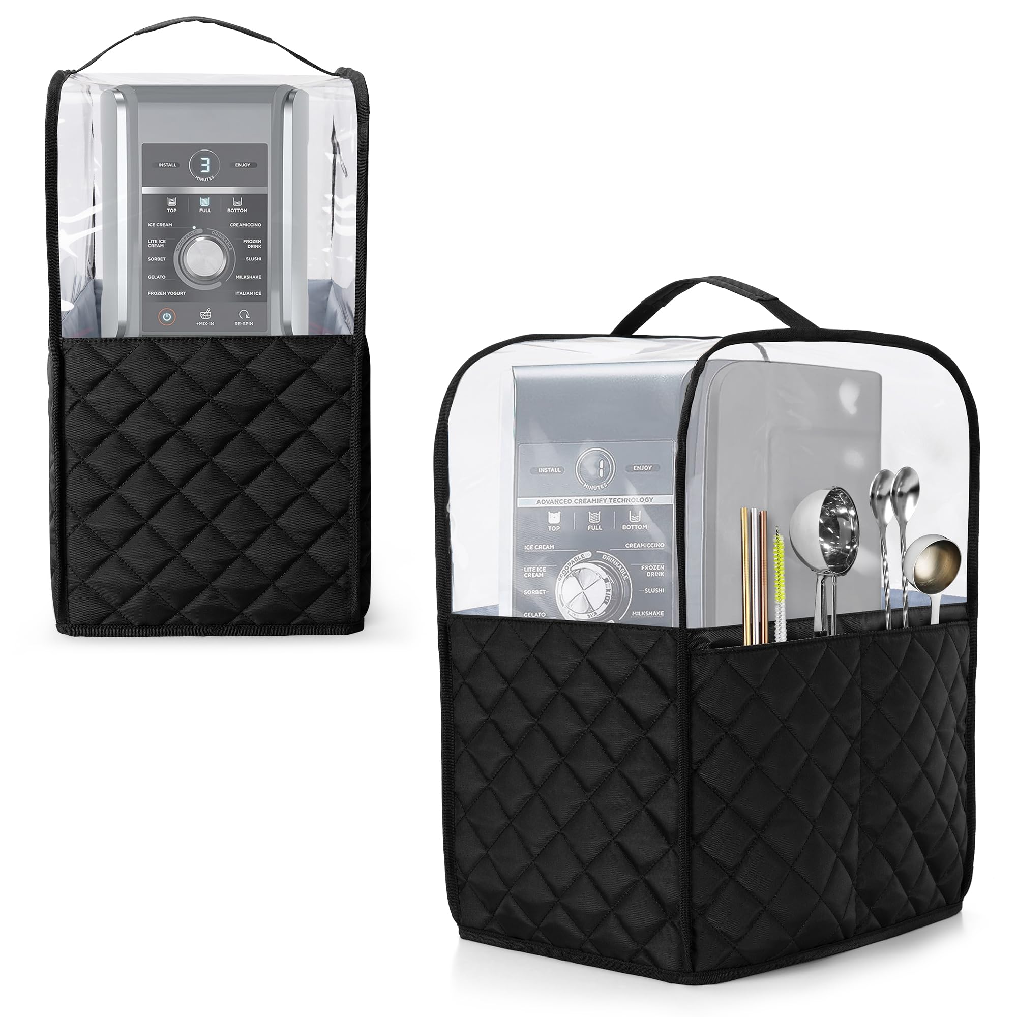 LUXJA Transparent Top Dust Cover Compatible with Ninja CREAMi NC501, NC301, NC299AMZ, Ice Cream Maker Dust Cover Fits Ninja Ice 
