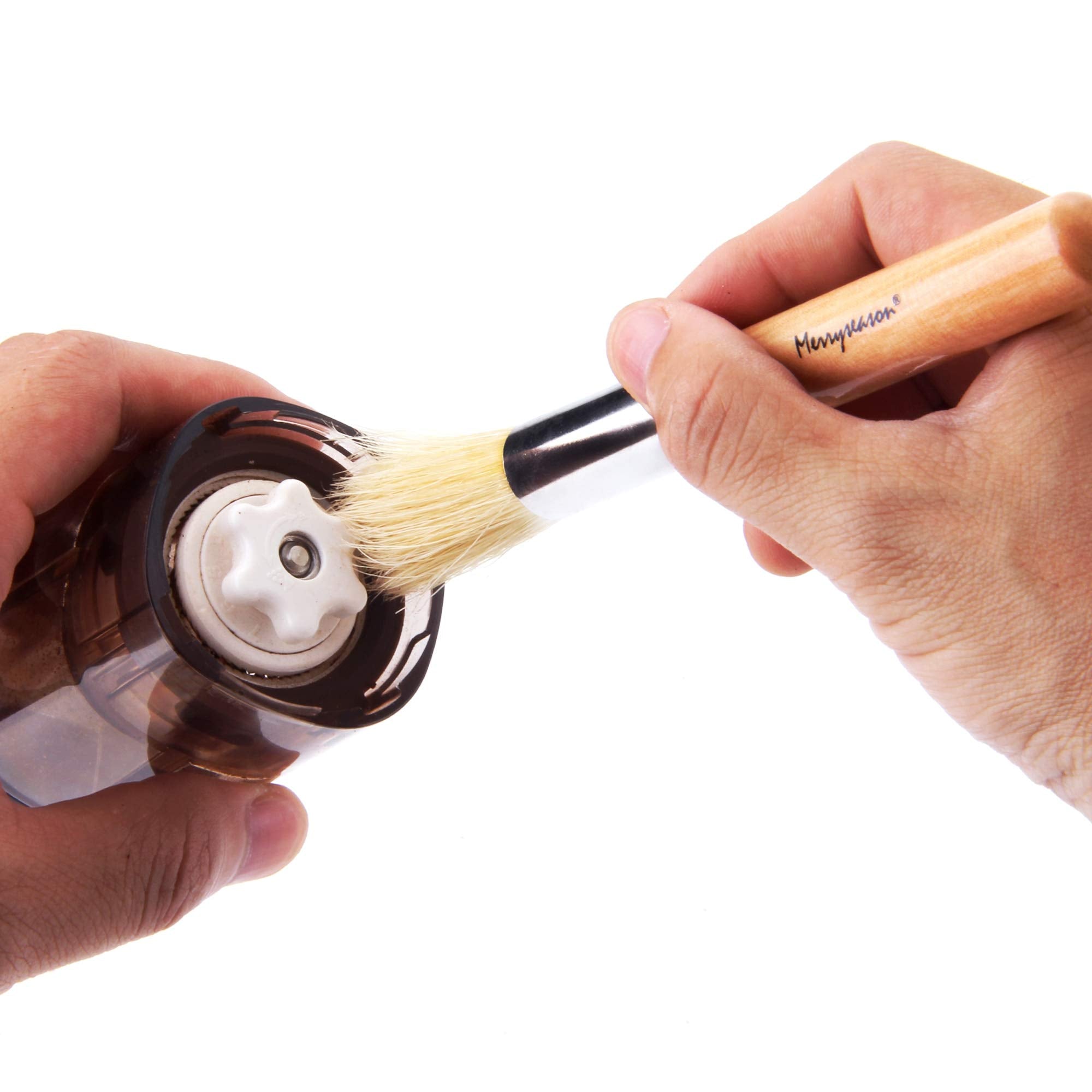 Coffee Grinder Brush Espresso Supply Maker Cleaning Brush  Wood Handle & Natural Bristles Dusting Brush Espresso Accessories for Home Kitchen Barista Tool