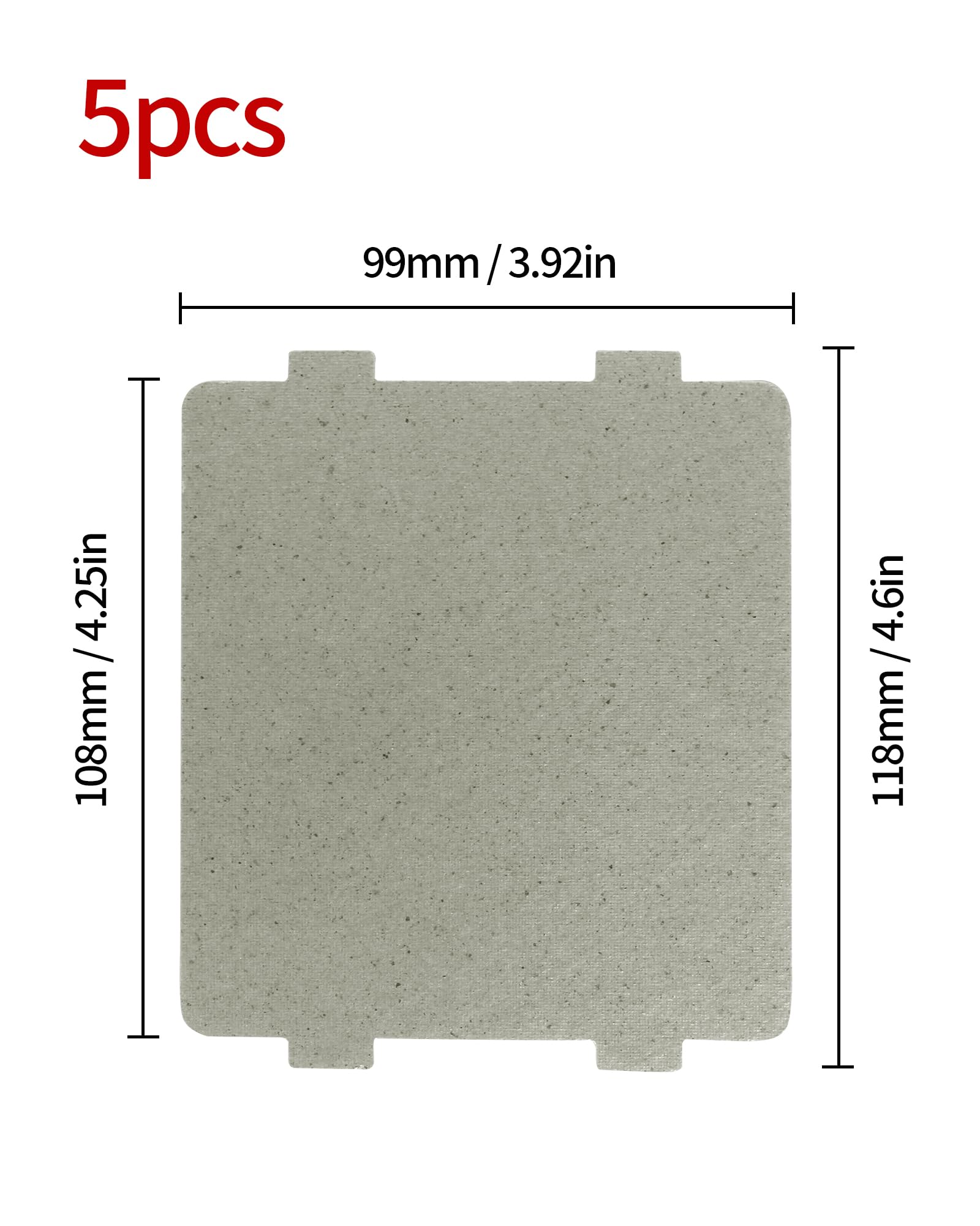 YQBOOM Universal Mica Waveguide Cover for Microwave Oven, 5 PCS, 108mm x 99mm, Model YQ987