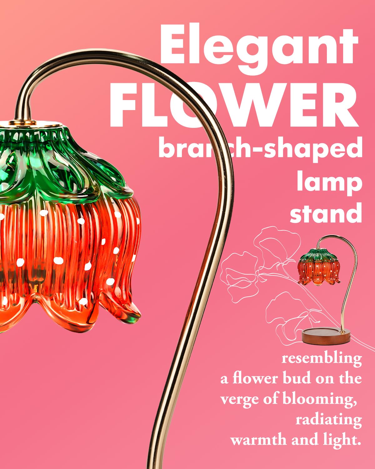 Funistree Strawberry Candle Warmer Lamp, Dimmable, Timer, Glass, 6.6x5.4x10.7 inches, A1-Strawberry, Model RLD-L