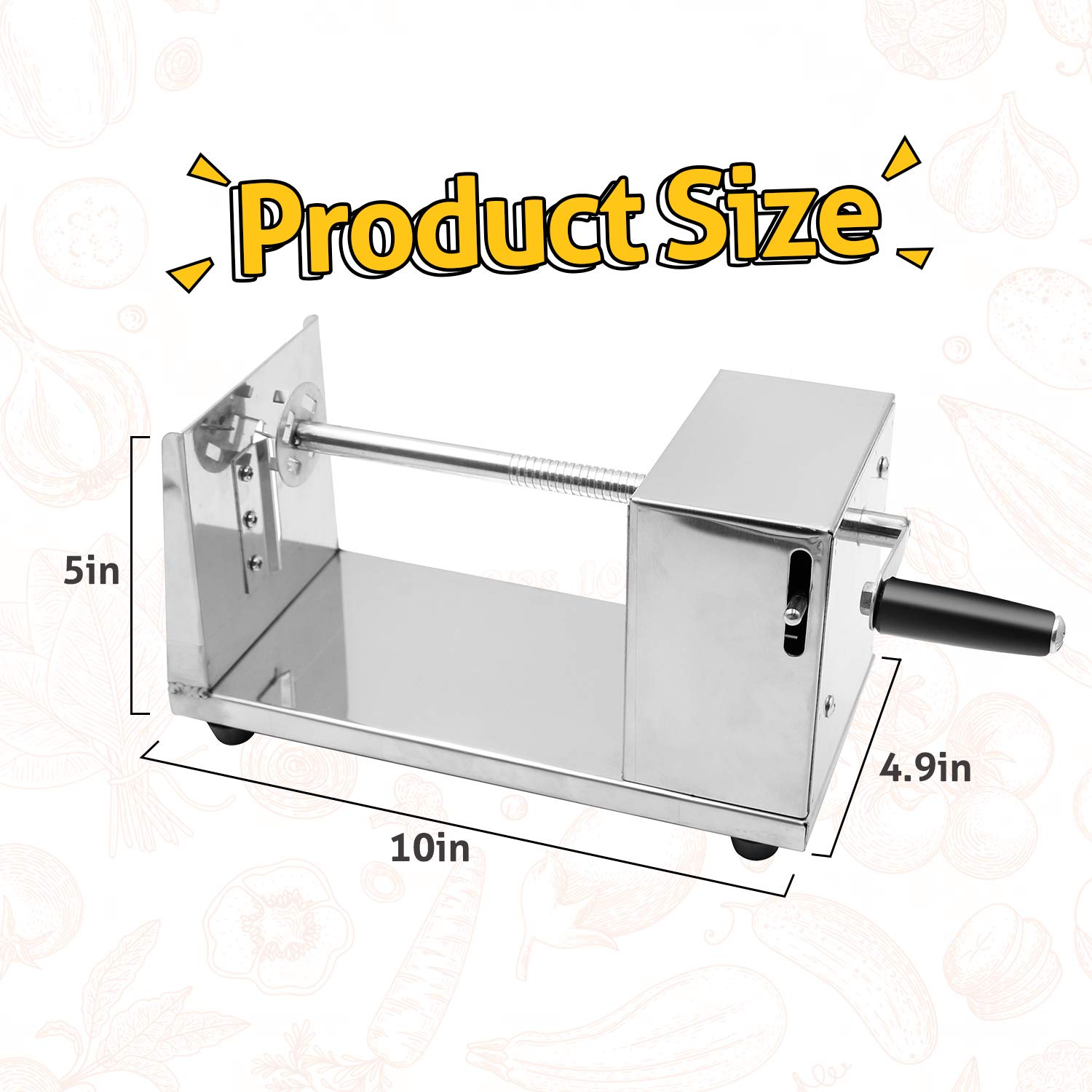 RioRand Manual Stainless Steel Twisted Potato Slicer Spiral Vegetable Cutter French Fry