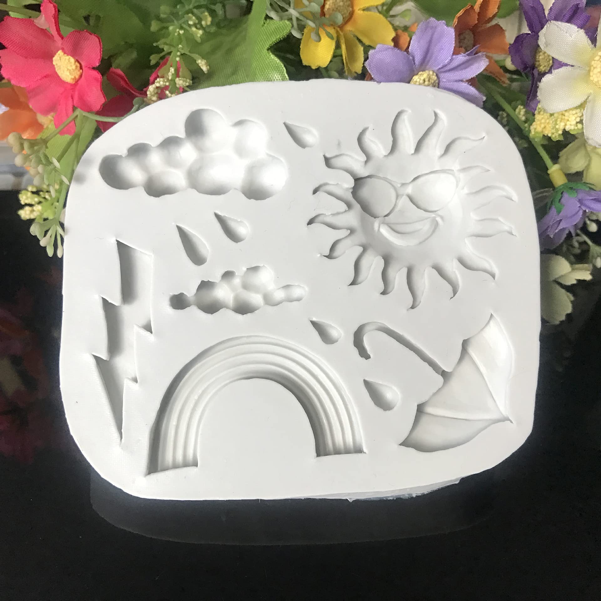 Playing Mold Weather Theme Silicone Mold For Diy Cake Fondant Biscuit Cookies Sugar Pudding Chocolate Hard Candies Dessert Decor