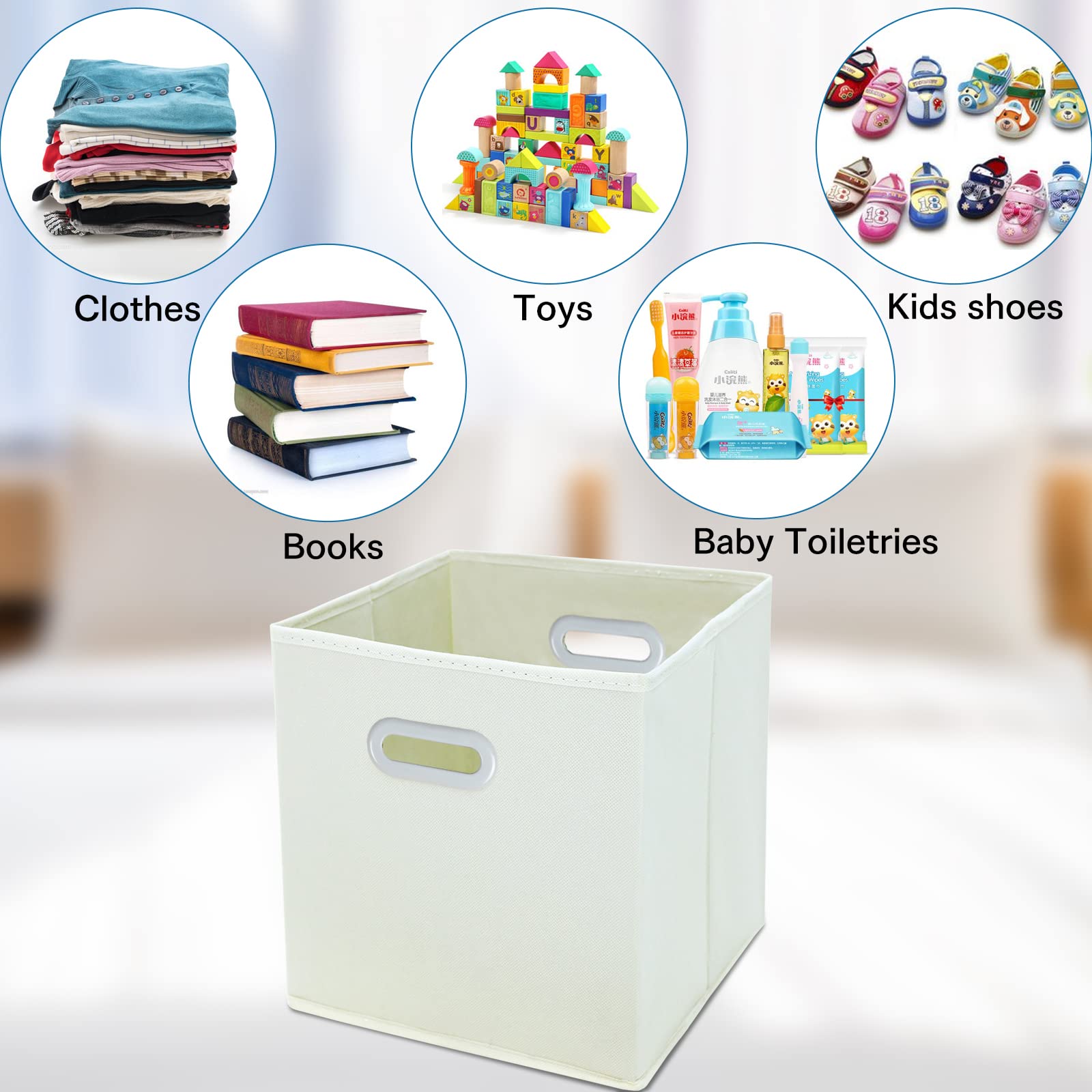 Storeone Fabric Storage Bins Cubes Baskets Containers-(11X11X11) With Dual Handles Cube Storage Organizer Bins For Shelf Closet,