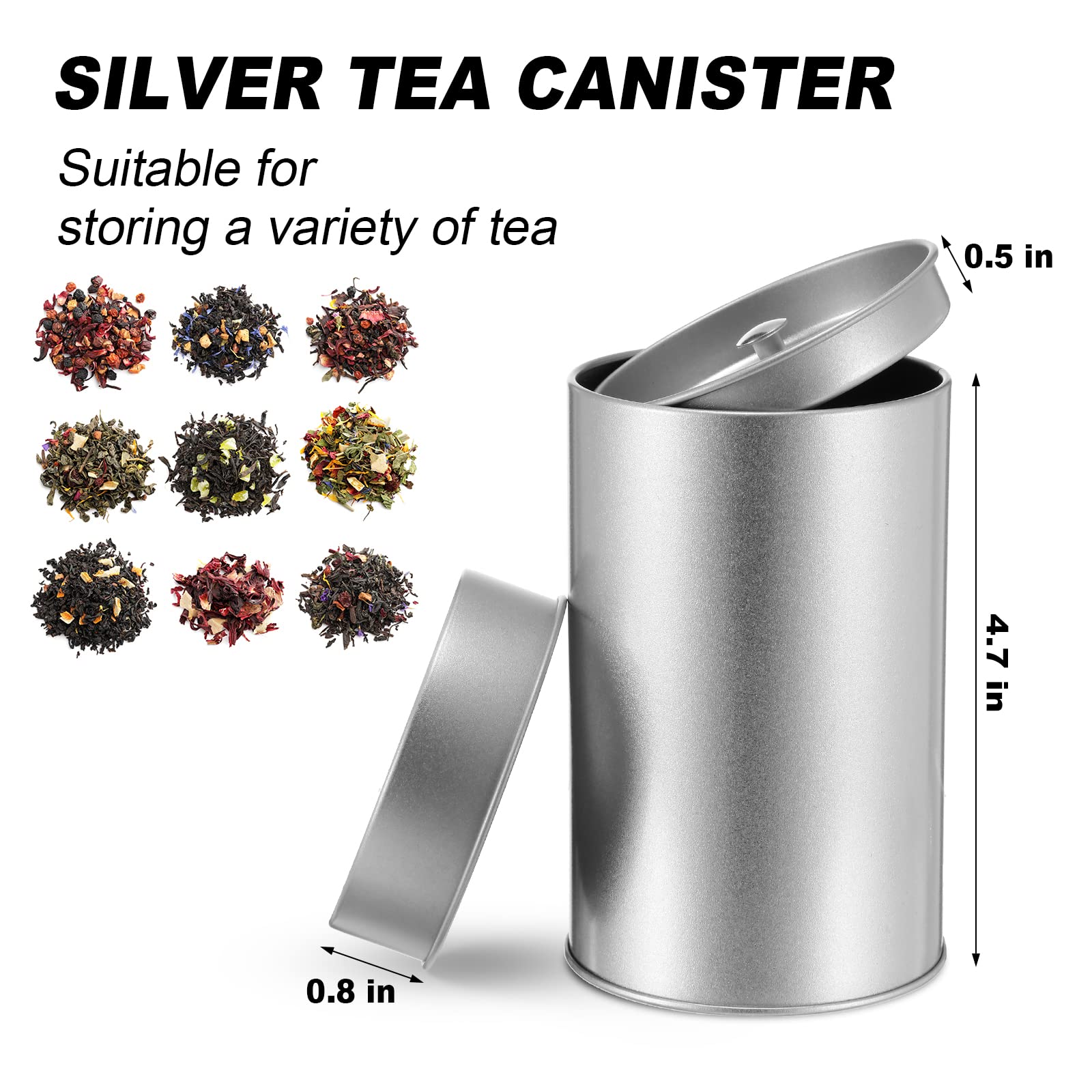 10 Pack Tea Tin Canister With Airtight Double Lids 12 Oz Can Box Tea Canister Loose Leaf Tea Storage Tea Bag Container Small Kit