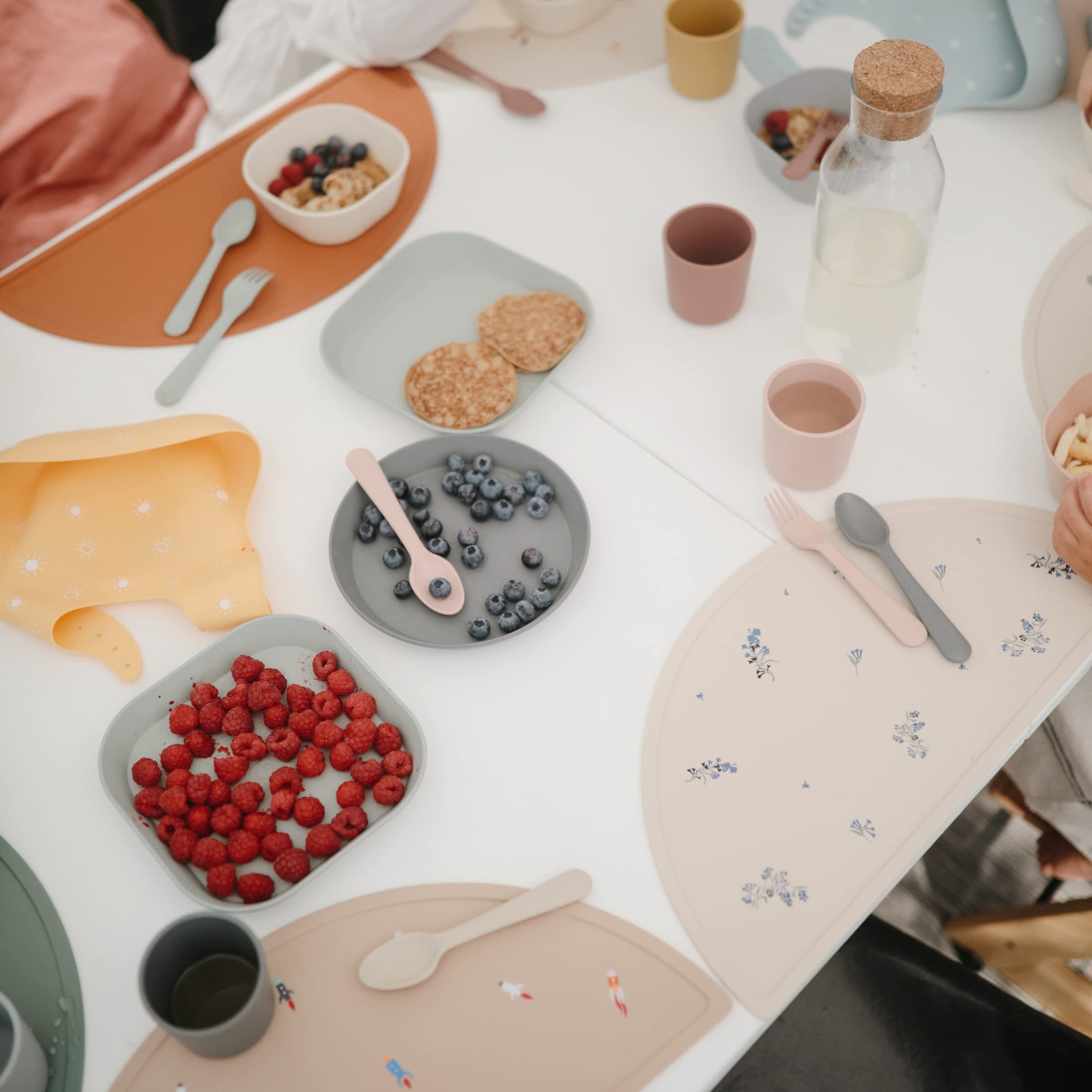 mushie Flatware Fork and Spoon Set for Kids | Made in Denmark (Vanilla)