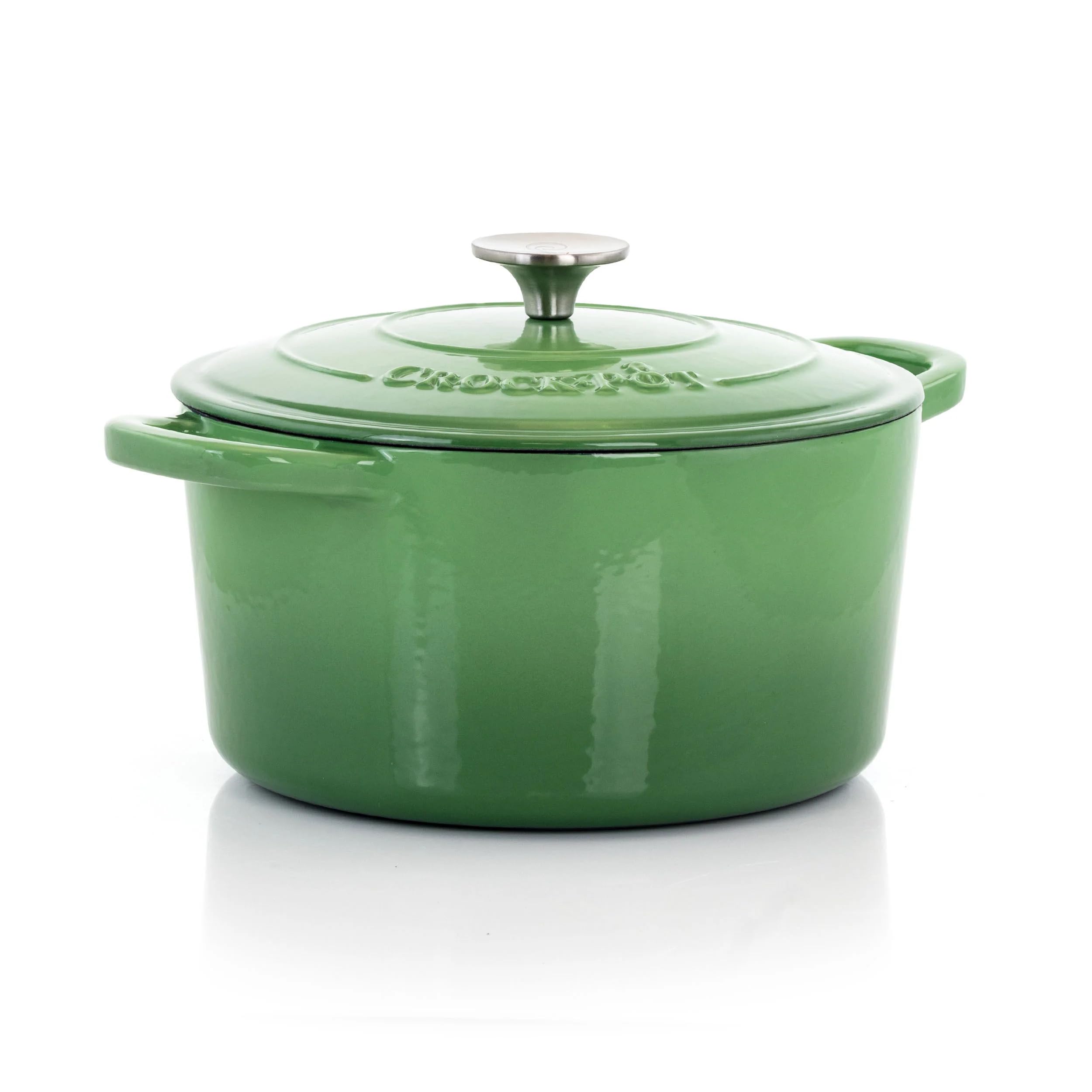 Crock-Pot Artisan 2 Piece 5 Quarts Enameled Cast Iron Dutch Oven In Pistachio Green