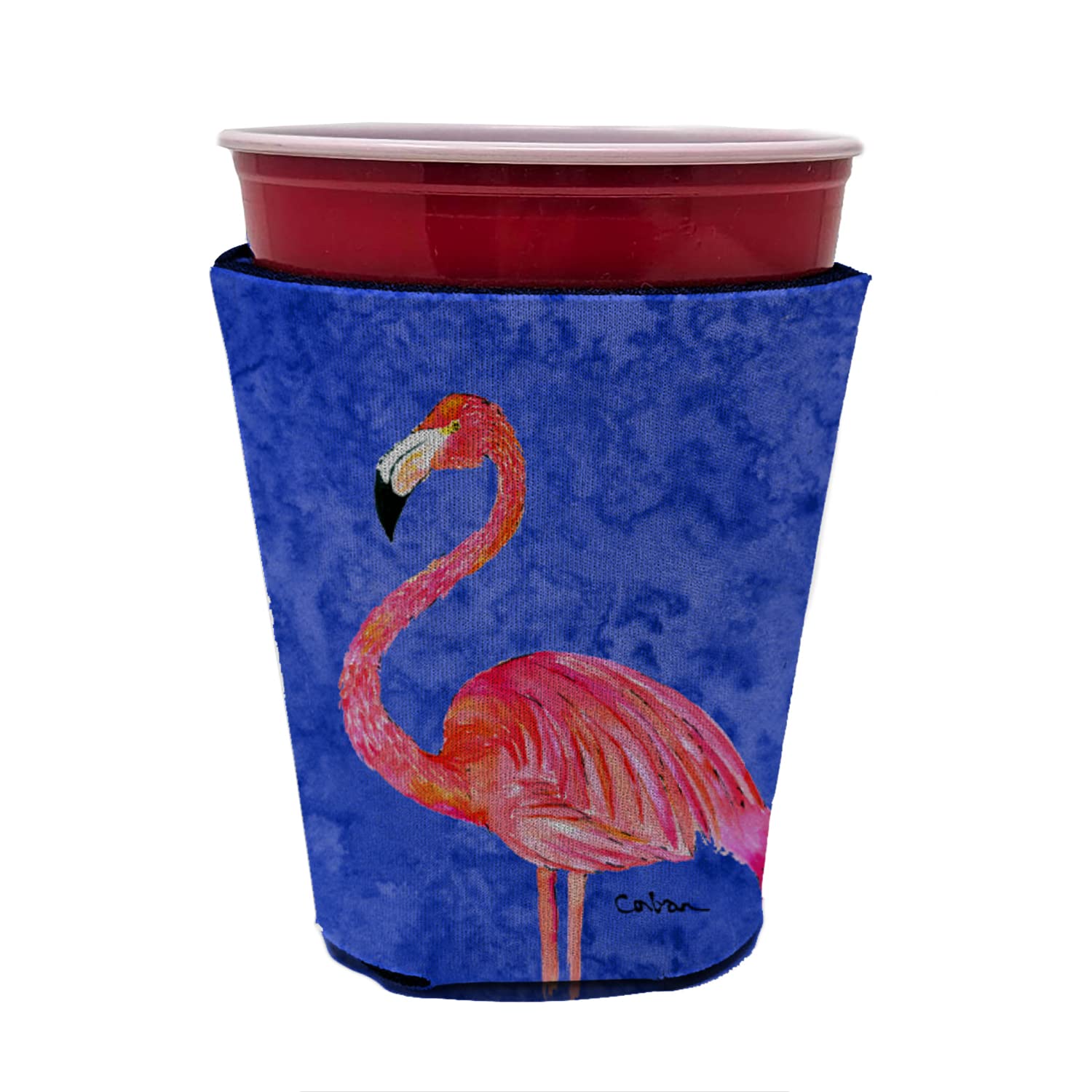 Bird - Flamingo  Red Solo Cup Beverage Insulator Hugger