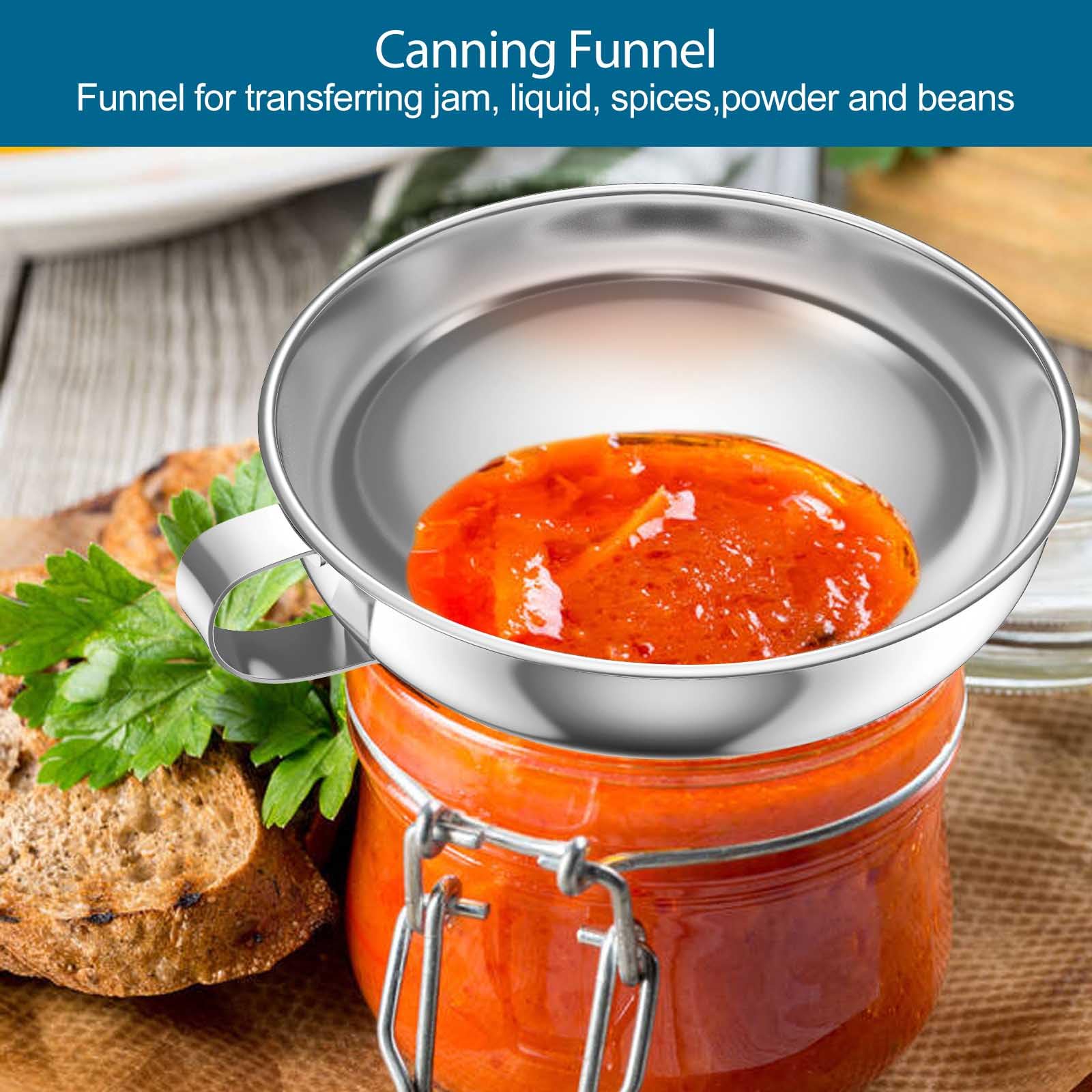 Canning Funnels For Filling Mason Jars, Mason Jar Funnel, Stainless Steel Canning Funnel Wide Mouth Funnel For Mason Jar, Cleara