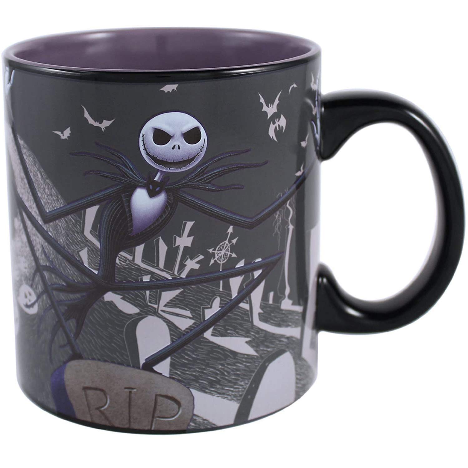 Silver Buffalo Disney Nightmare Before Christmas Jack Graveyard Heat Reveal Ceramic Mug, 20-Ounces