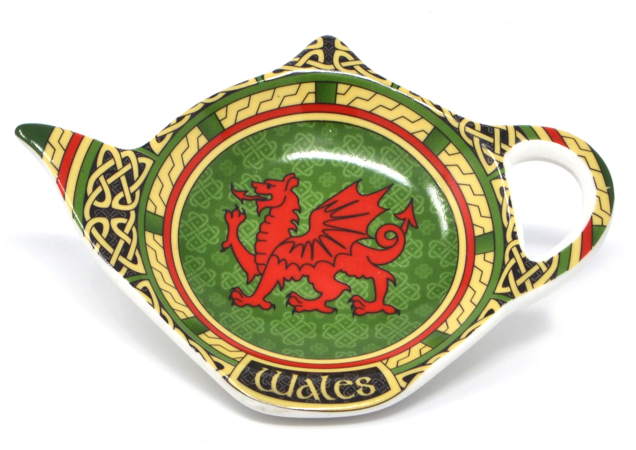Royal Tara Scottish Tea Gift Welsh Dragon Tea Set - Cymru Mug - Red Dragon Teabag Holder- Welsh Brew Tea