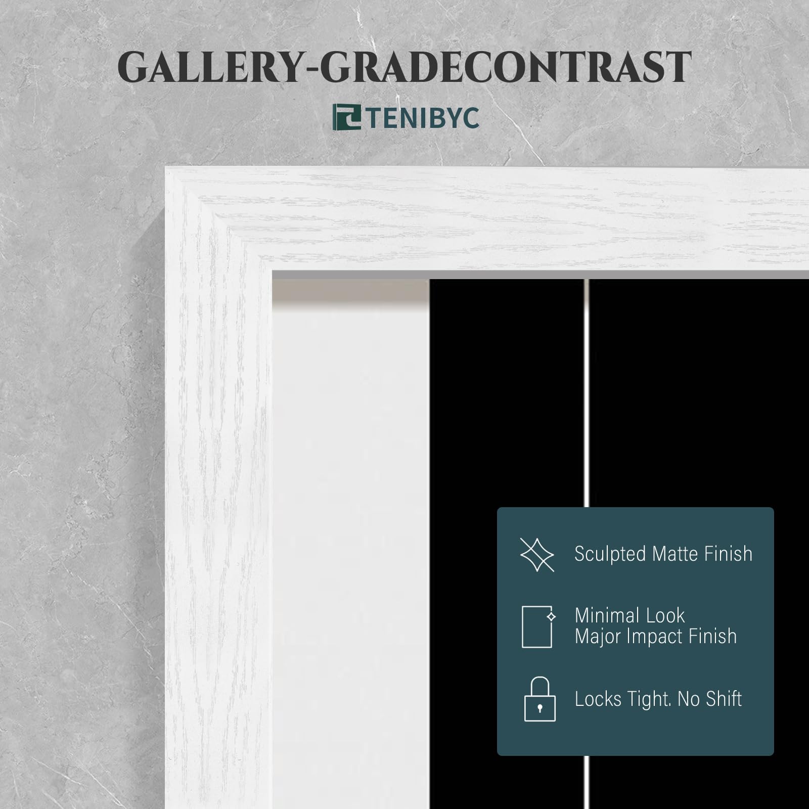 TENIBYC 5x7 Picture Frame Set of 4 - White, Wood Photo Frame, HD Tempered Glass, Table Display or Wall Hanging, Gift for Friend