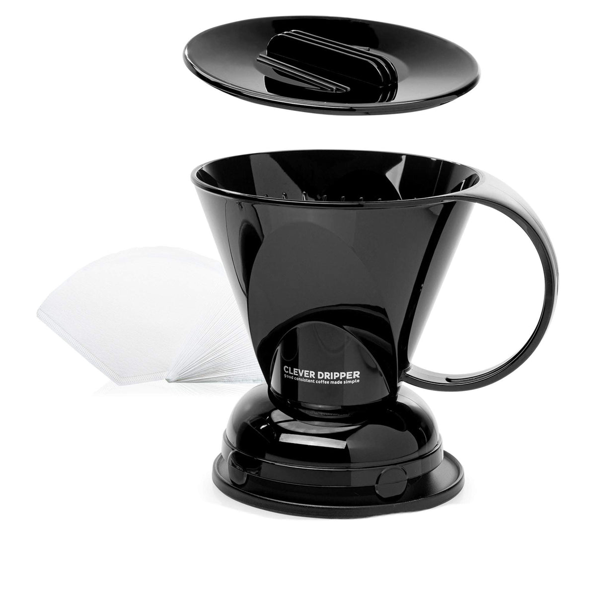 Clever Coffee Dripper And Filters, Large 18 Oz (Black)| Barista'S Choice| Safe Bpa Free Plastic|Includes 100 Filters