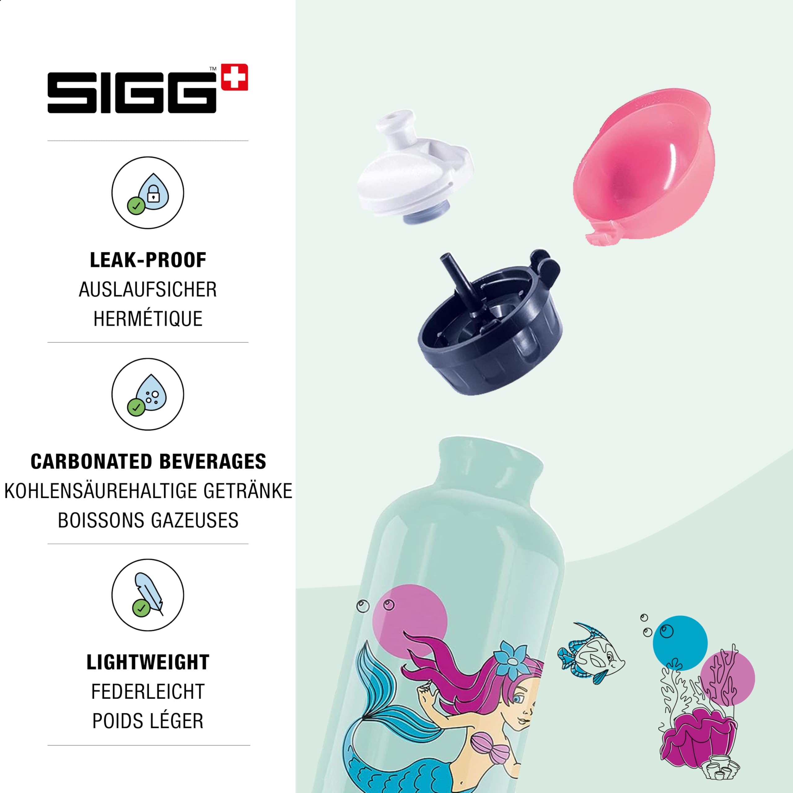 Sigg - Kids Water Bottle - Nixie - Leakproof - Lightweight - BPA Free - Aluminum - 13 Oz