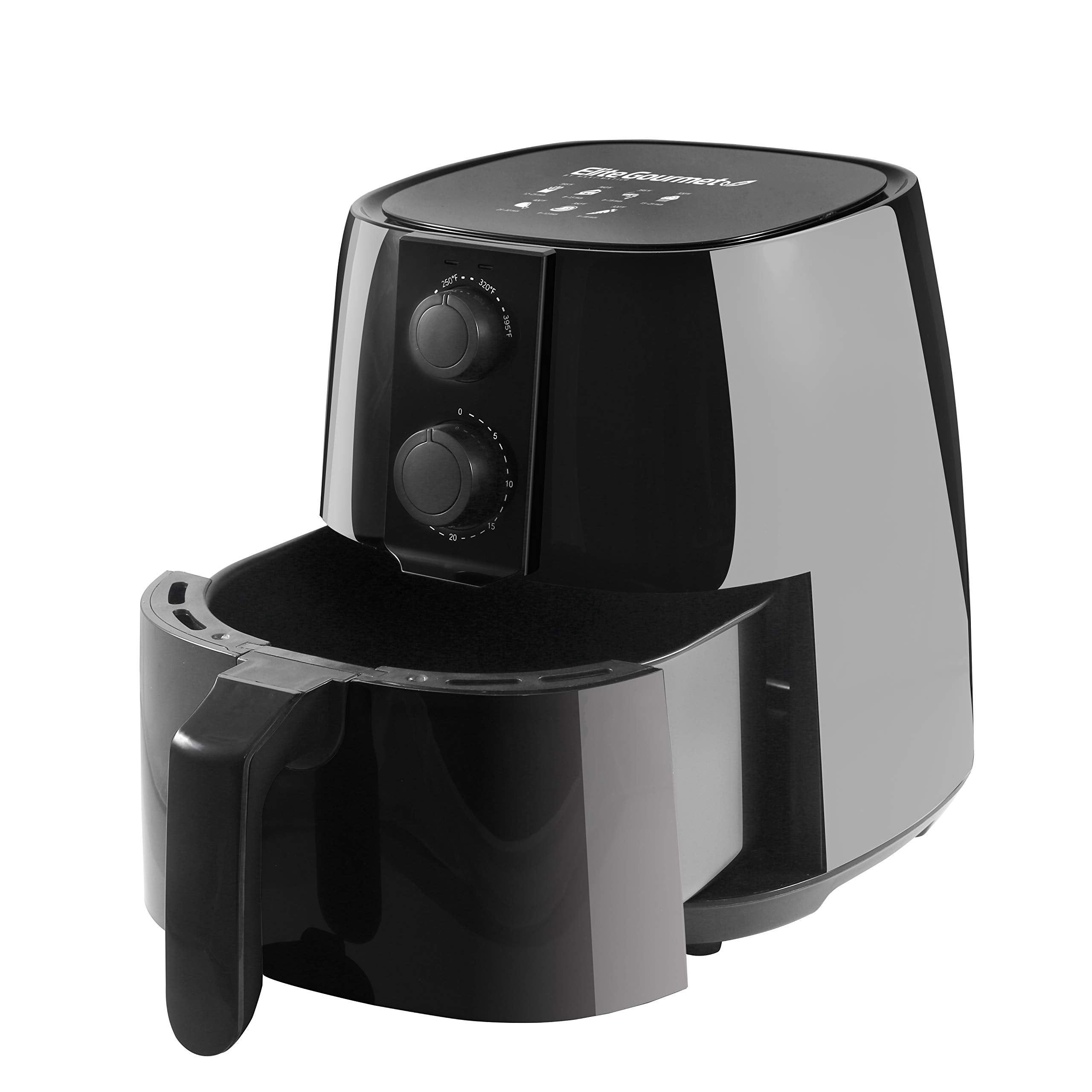 Elite Gourmet Electric Digital Hot Air Fryer, 1350W, Oil-Less, 4 Quart, Black, Model EAF4617