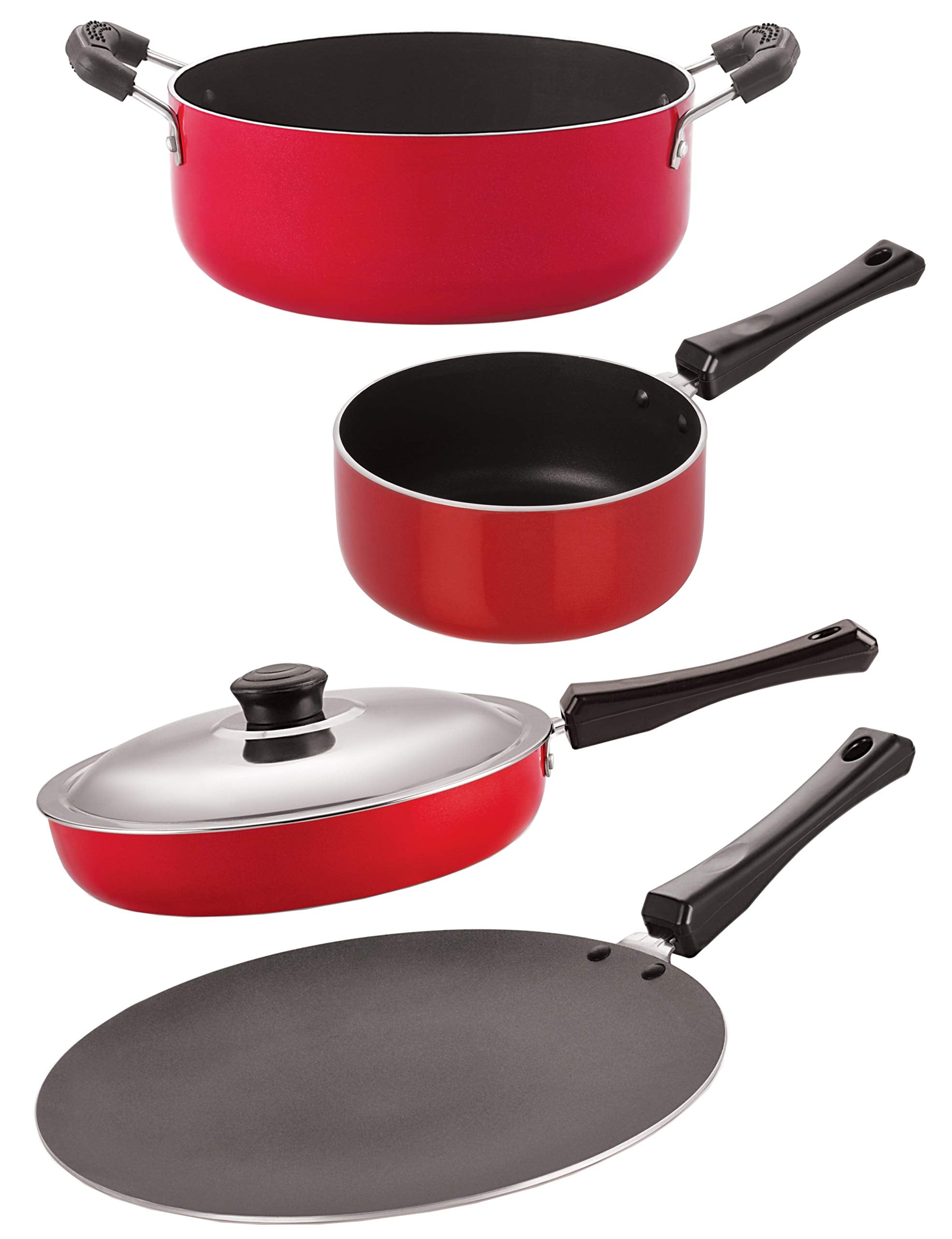 Nirlon Nonstick Coated Heat Resistance Pfoa Free Aluminium Cookware Utencil Gift Set (Ct11_Fp12_Sp(M)_Cs24)