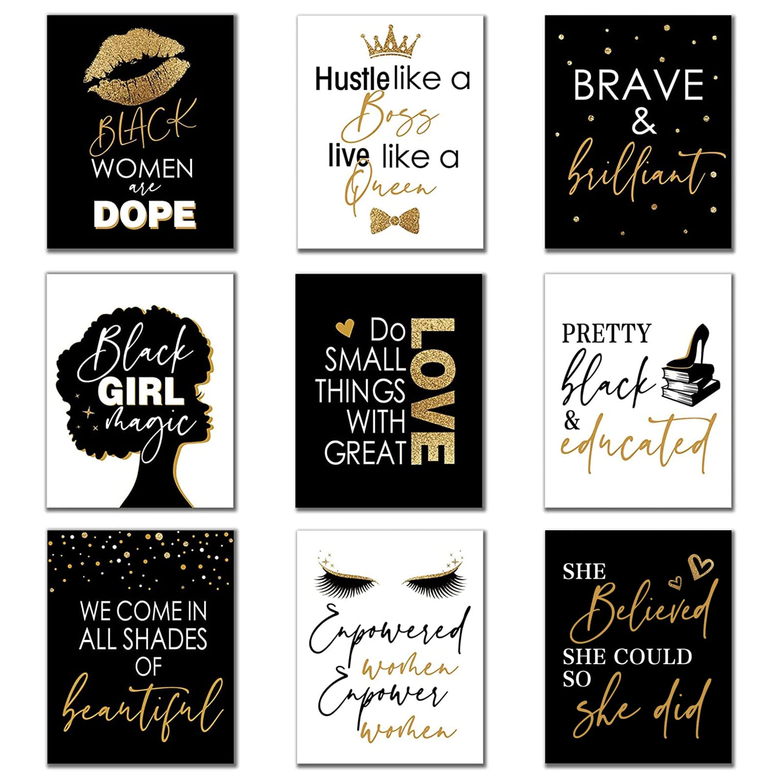 Inspirational Wall D?Or Teen Black Girls Bedroom D?Or Makeup Lash Lips Wall Art Poster, Motivational Design For Bathroom Beauty