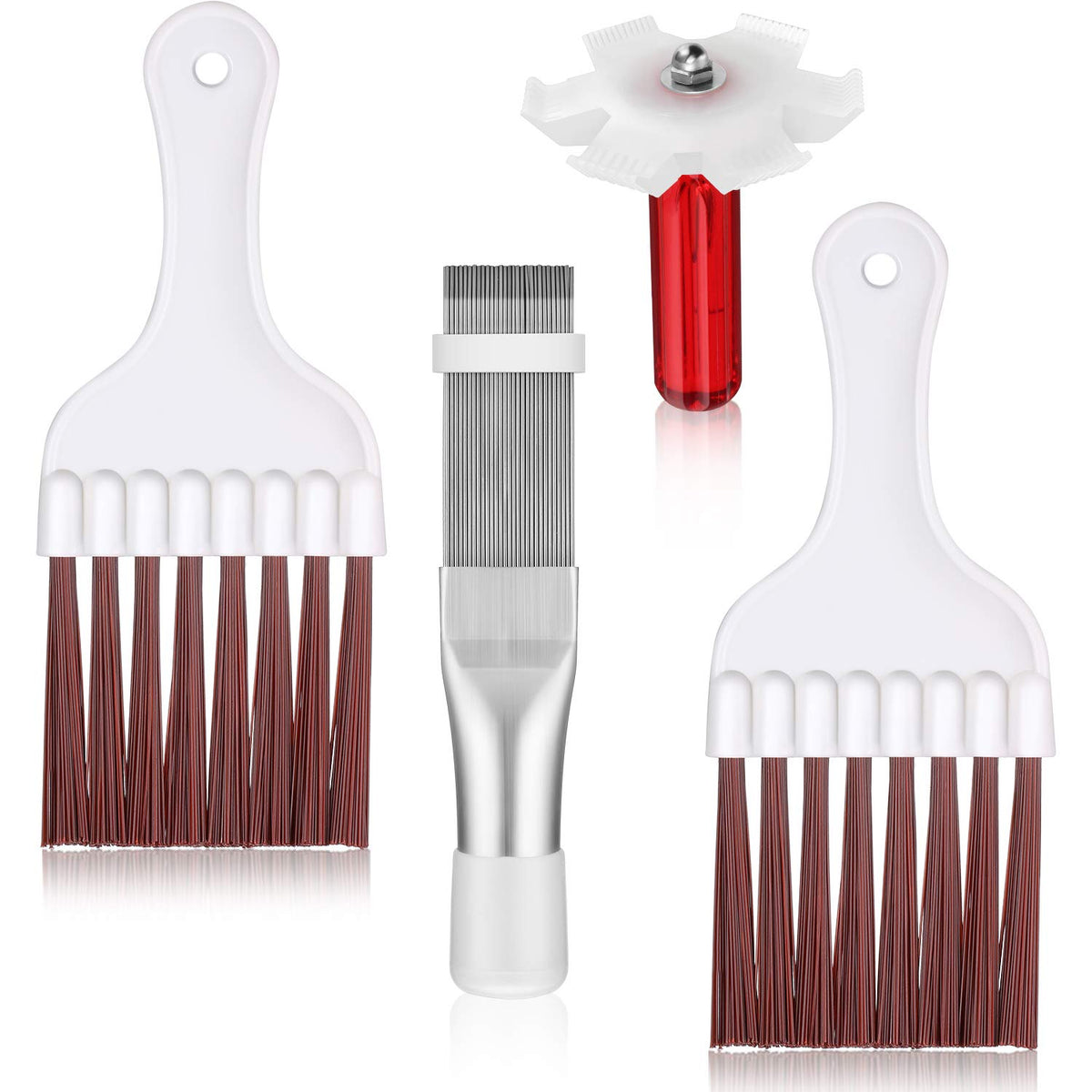 4 Pieces Air Conditioner Condenser Fin Cleaning Brush Coil Condenser Brush Ac Fin Comb Stainless Steel Air Refrigerator Fin Clea