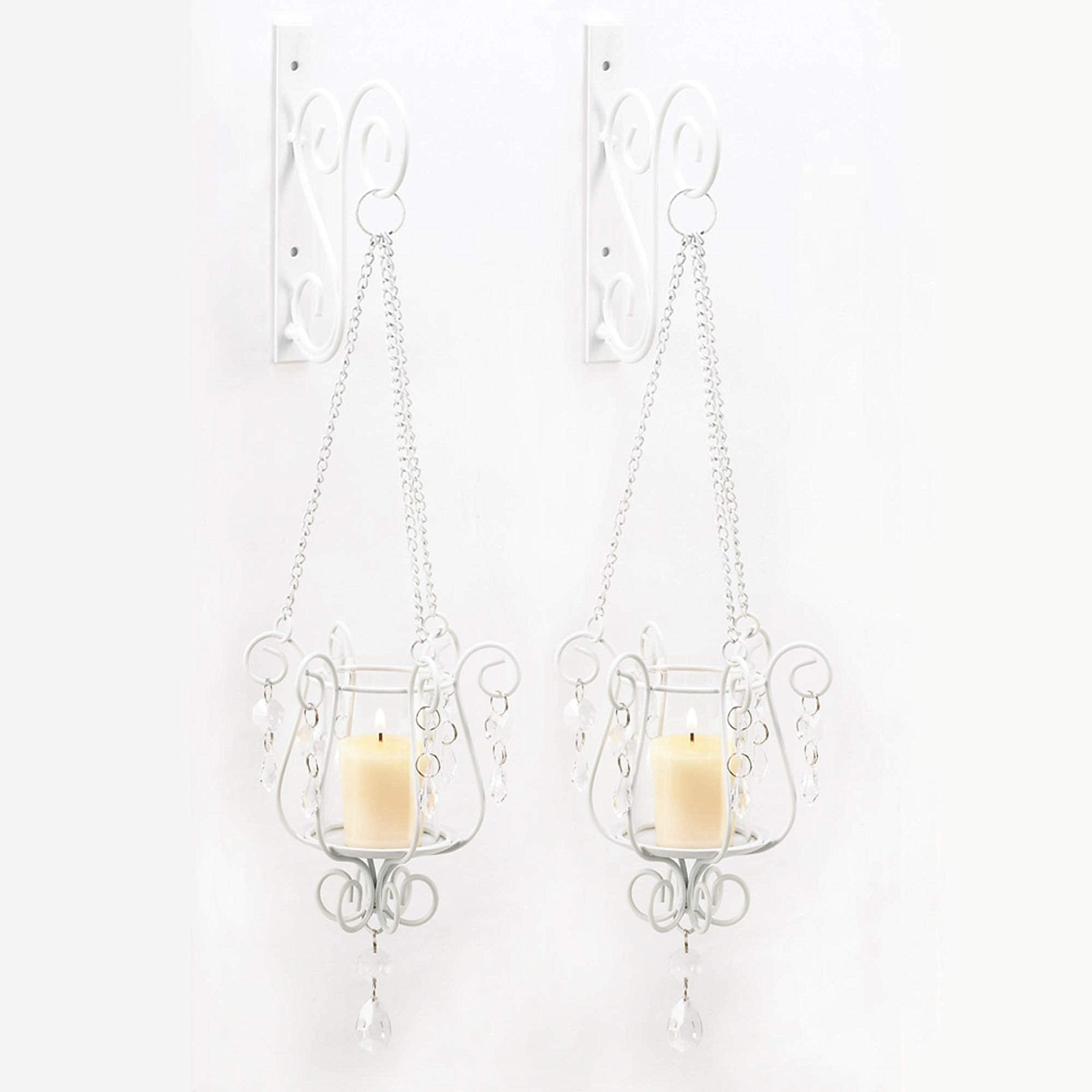 Koehler Christmas Holiday Home Decor Bedazzling Pendant Votive Candles Glass Wall Sconces