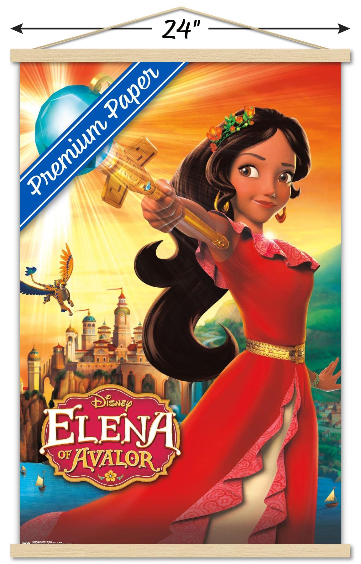 Trends International Disney Elena Of Avalor - One Sheet Wall Poster, 22.375'' X 34'', Premium Print And Beechwood Hanger Bundle