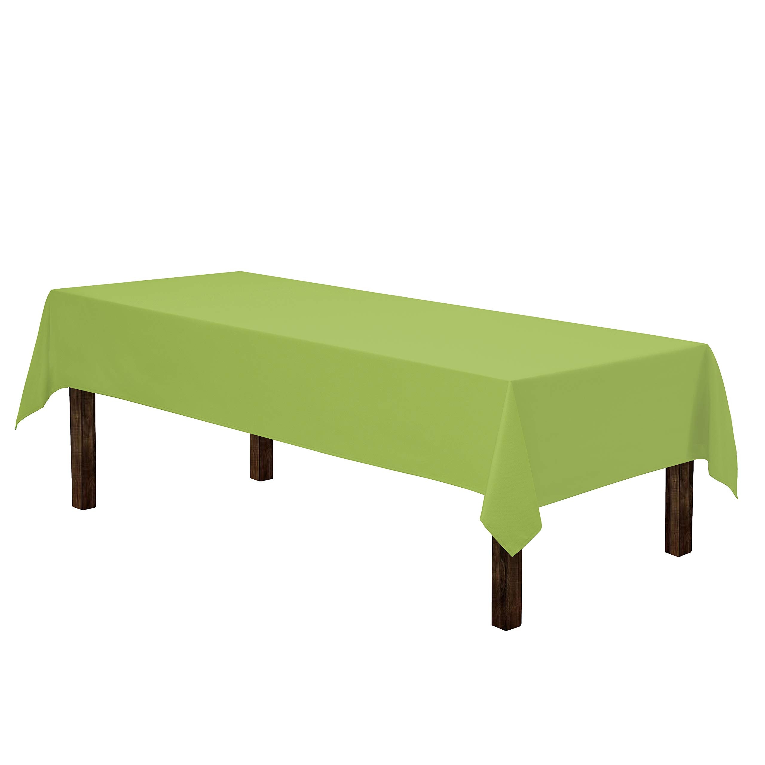 Gee Di Moda Rectangle Tablecloth - 60 x 84 Inch Apple Green Table Cloth for 5 Foot Rectangle Table - Heavy Duty Washable Fabric
