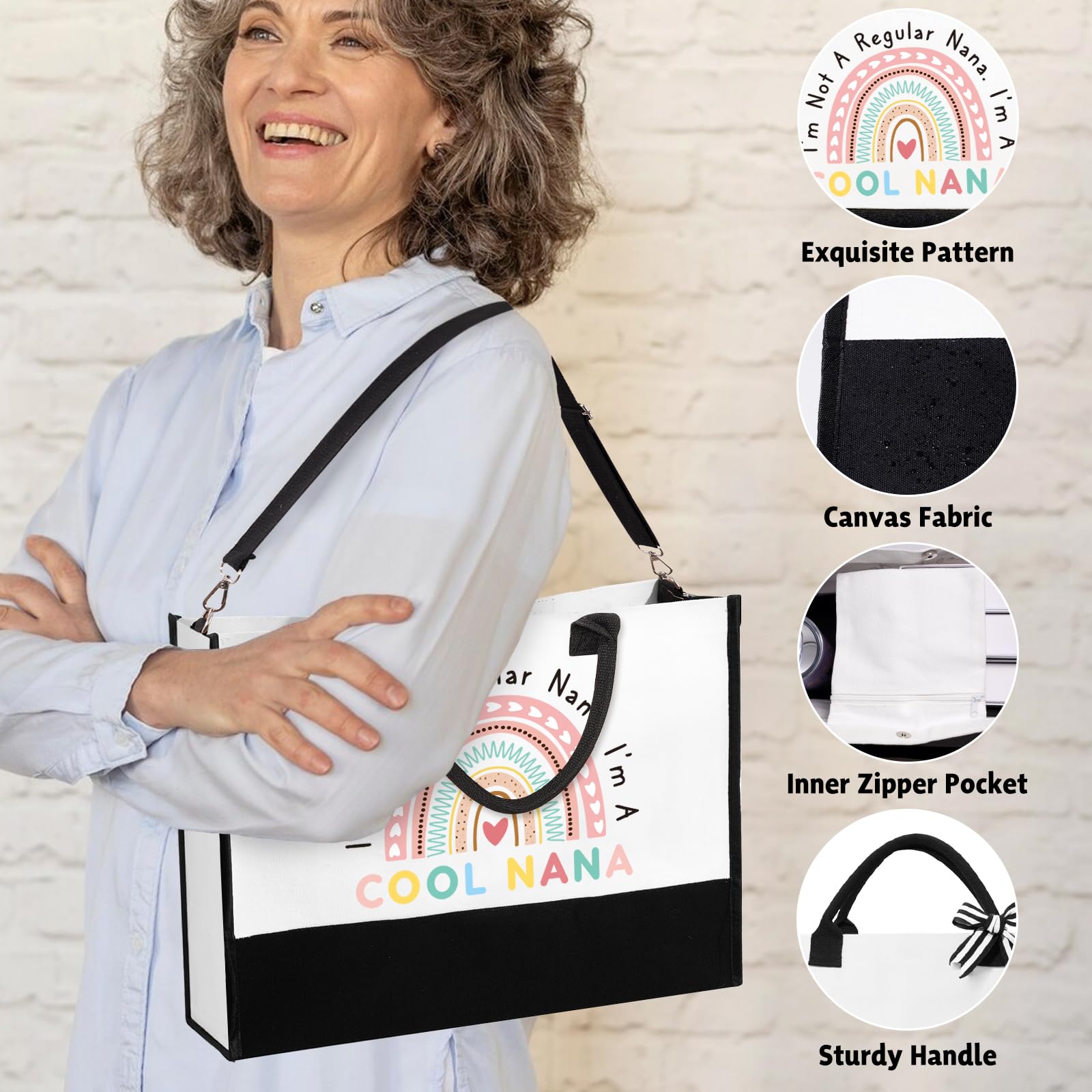 Nana Gifts for Women Birthday Mothers Day Gifts Set from Granddaughter Grandson Grandchildren, Canvas Tote Bag Gift Basket Thank