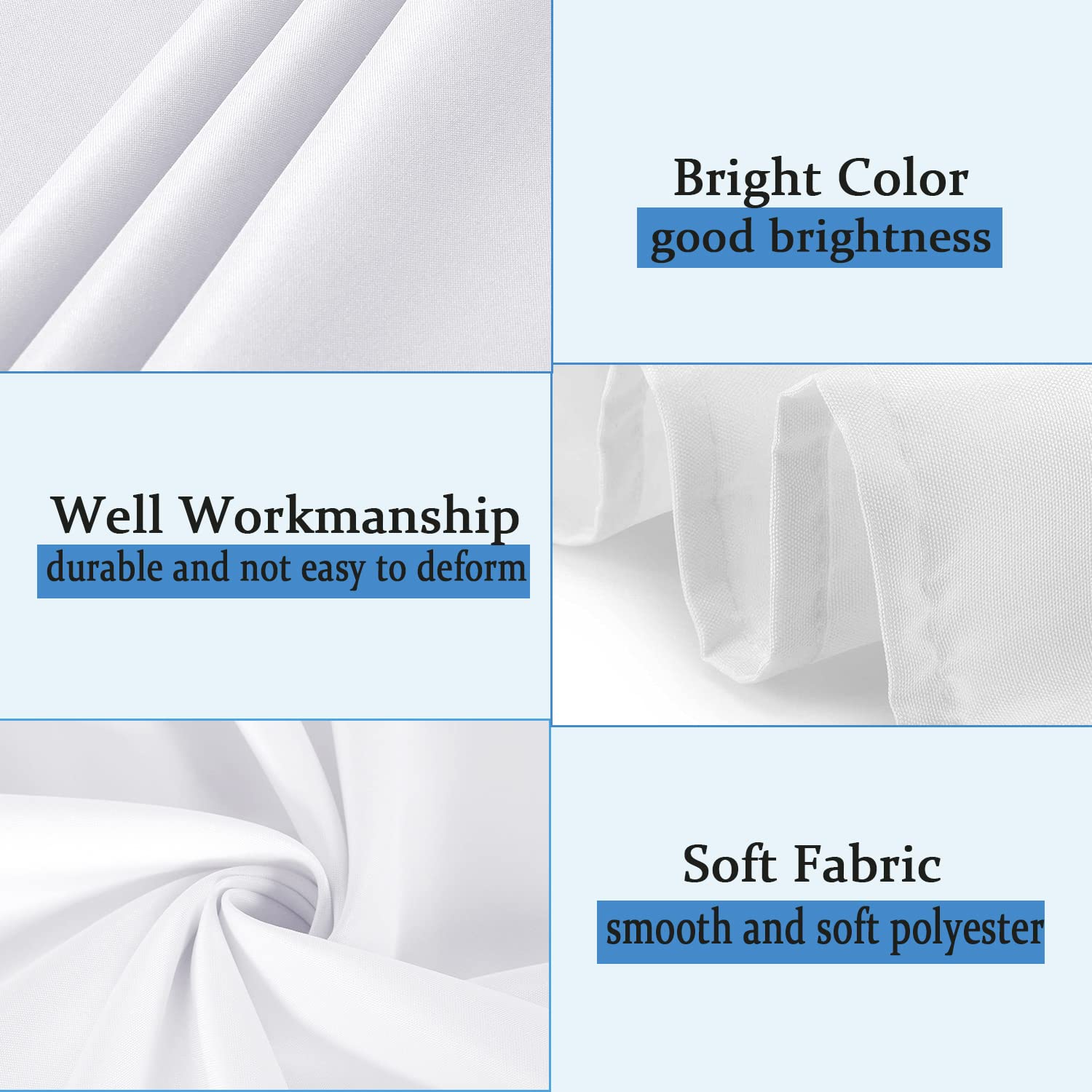 Trlyc Polyester Tablecloth - 72X72 White Square Tablecloth Wrinkle Washable Resistant Tablecloth100% Polyester Overlay Party Wed