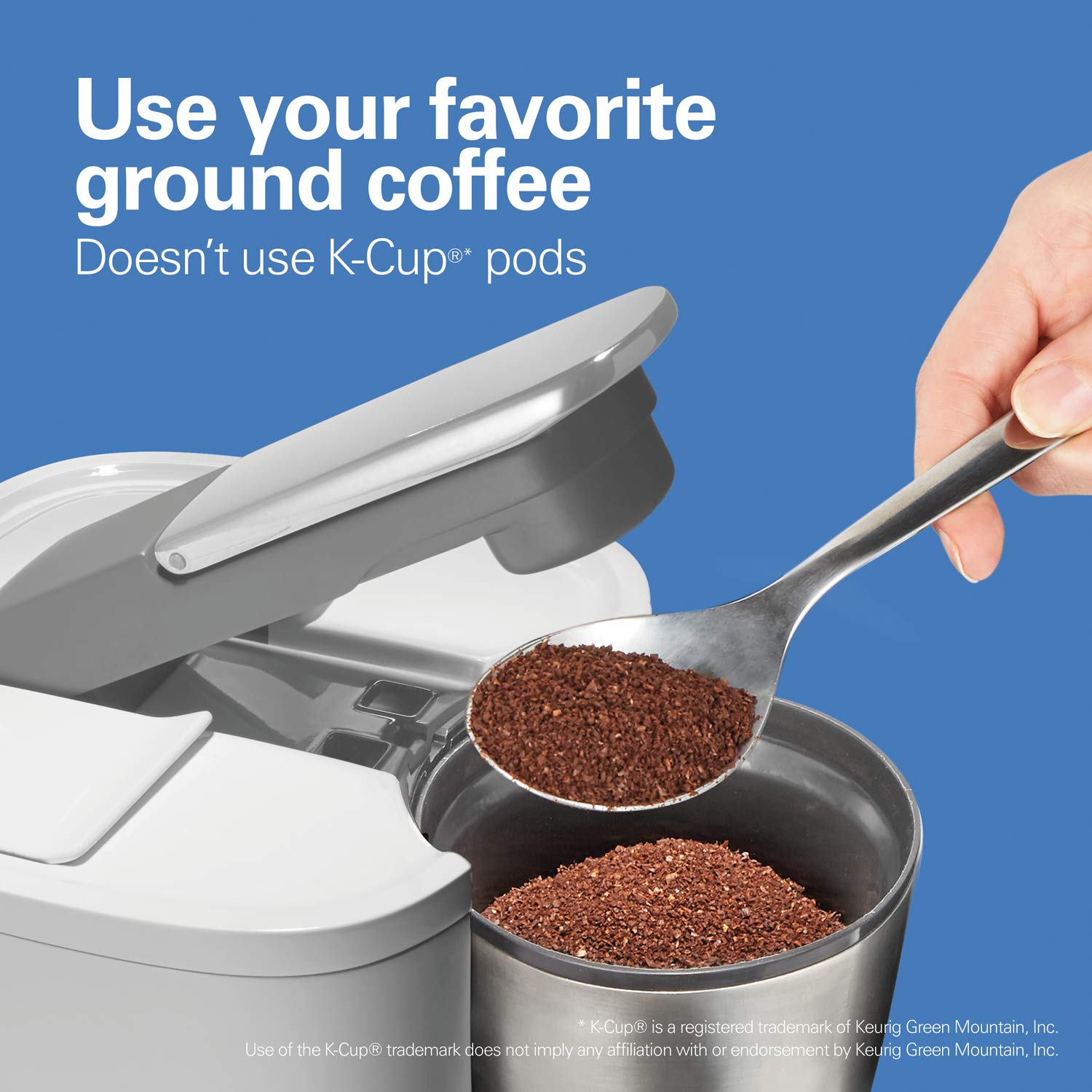 Hamilton Beach Convenient Craft Rapid Cold And Hot Brew Coffee Maker, 16 Oz. Single Serve Grounds Brewer, White (42500)