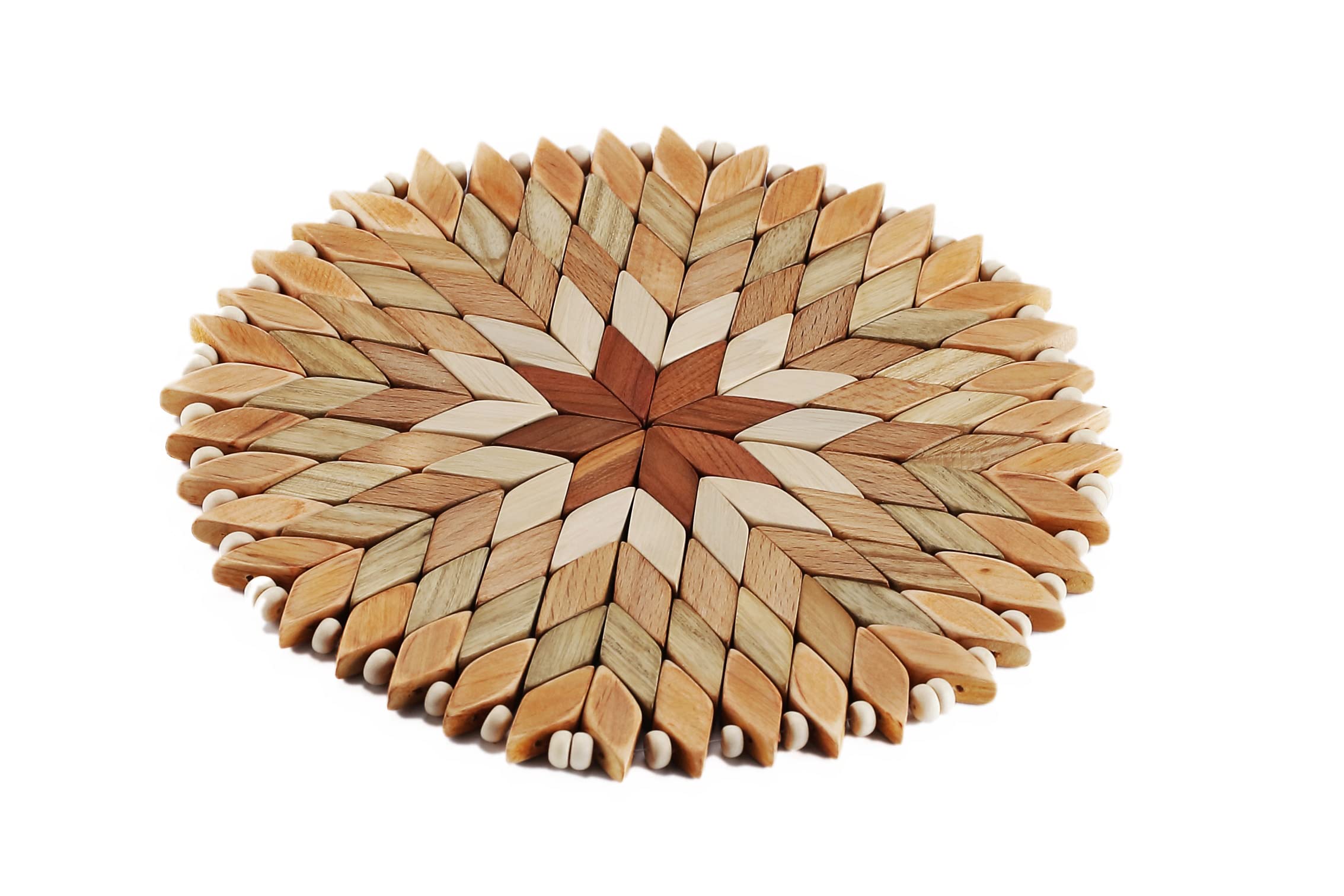 Set Of 2 Large Handmade Wooden Trivets For Hot Dishes - Diameter 9'' And 7''- Big Coasters And Hot Pads - Great Kitchen Gift Ide