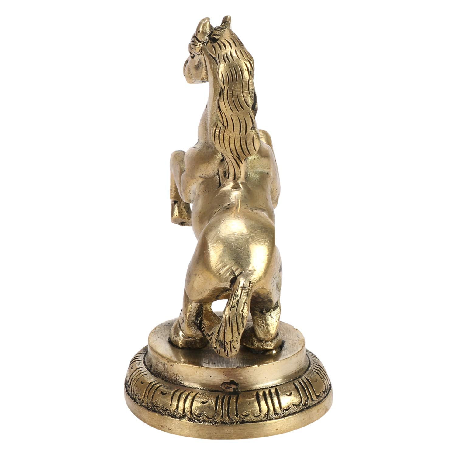 ARTVARKO Brass Horse with Uplifted Legs Standing Horse Tableware Showpiece Home Decor Running Horse Vastu Wall showpiece, Statue