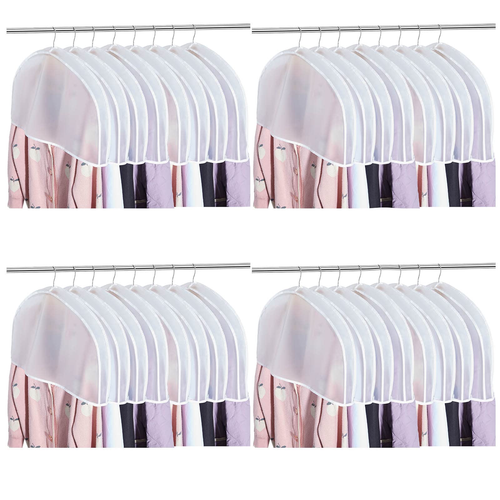 Patelai 80 Pieces Shoulder Covers 24 X 12 X 2 Inches Garment Covers Clothes Covers For Hanging Clothes For Closet Storage Suit,