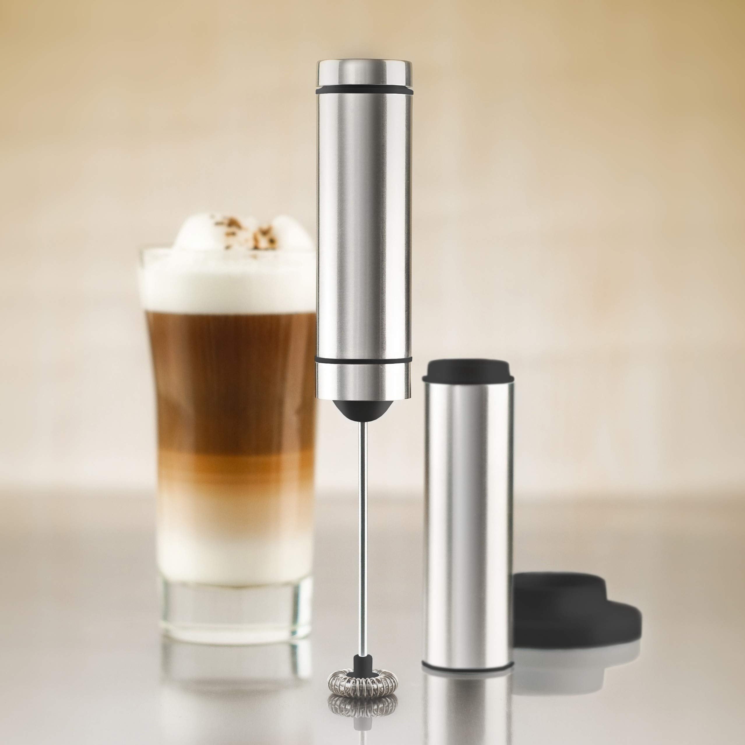 Adhoc Rapido Automatic Milk And Sauce Frother, Stainless Steel And Black