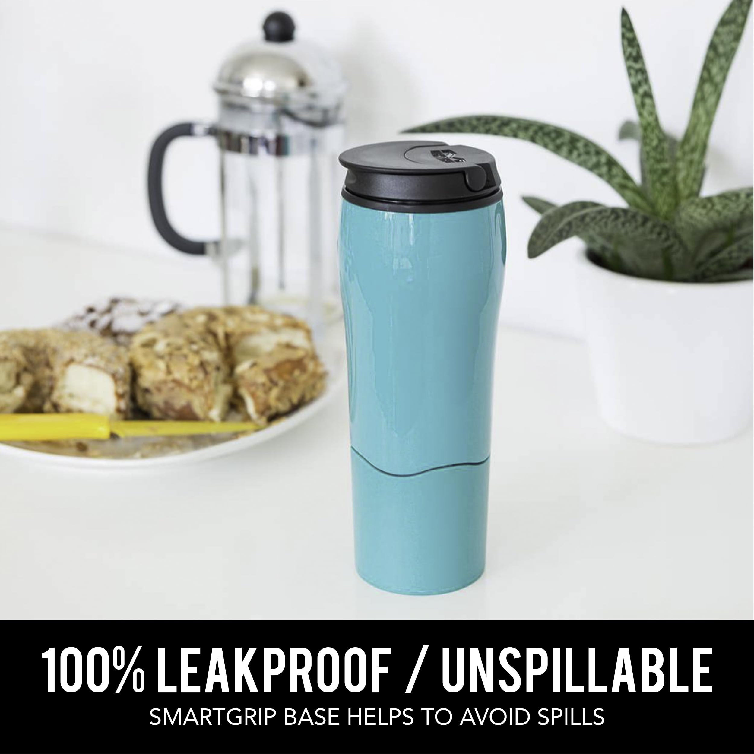 Mighty Mug Plastic Travel Mug, No Spill Double Wall Tumbler, Cold/Hot, Cup-Holder Friendly, Dishwasher Safe, (Cream, 12Oz)