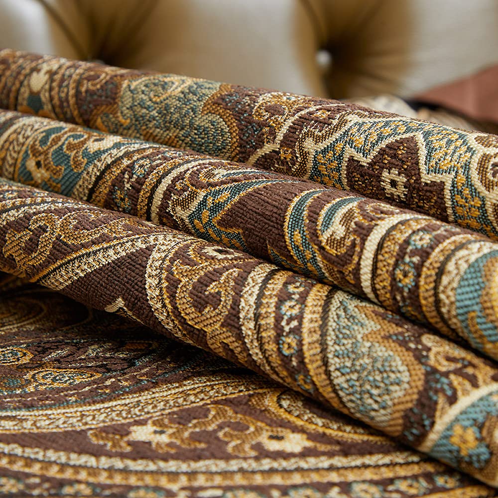 Luxury Vintage Design Table Runner 60 Inches Long Embroidery Jacquard Fabric With Multi-Tassels Table Runners For Dining Room Dr