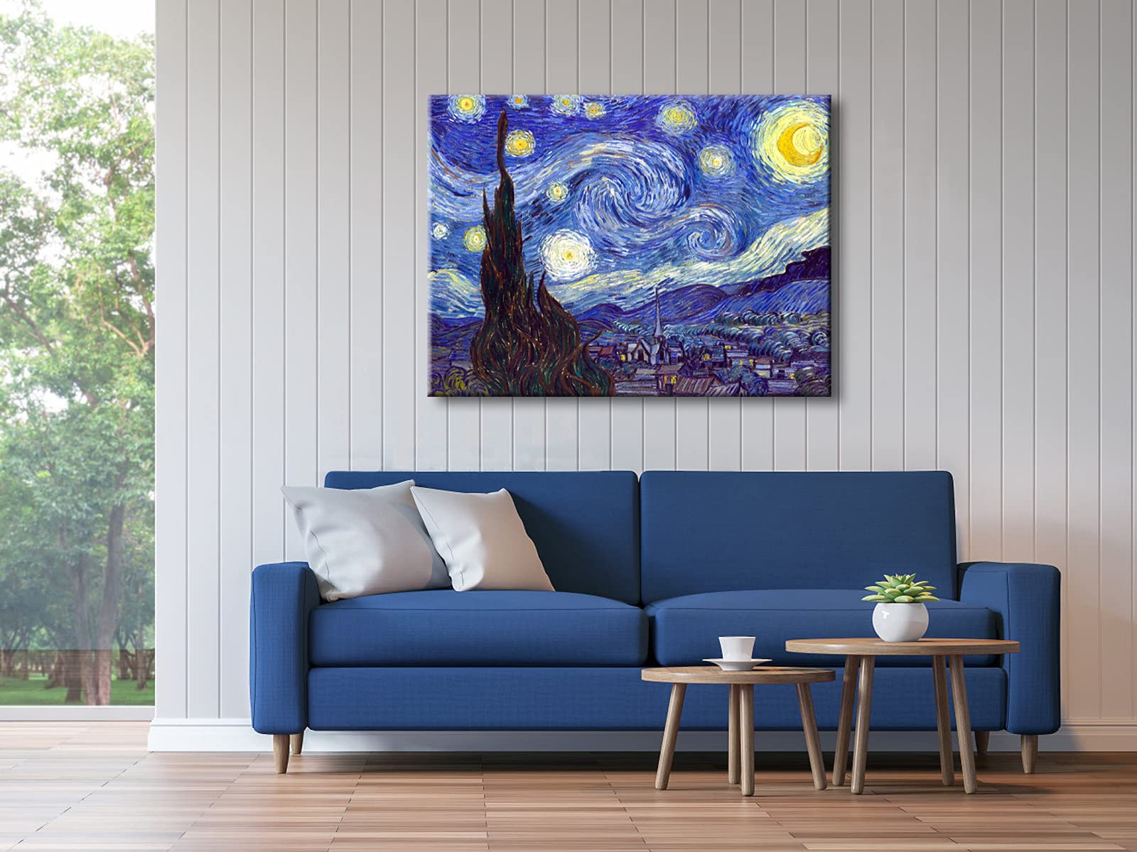 Wieco Art Classic Abstract Giclee Canvas Prints Wall Art For Living Room Home Office Decor Large Starry Night By Van Gogh Famous