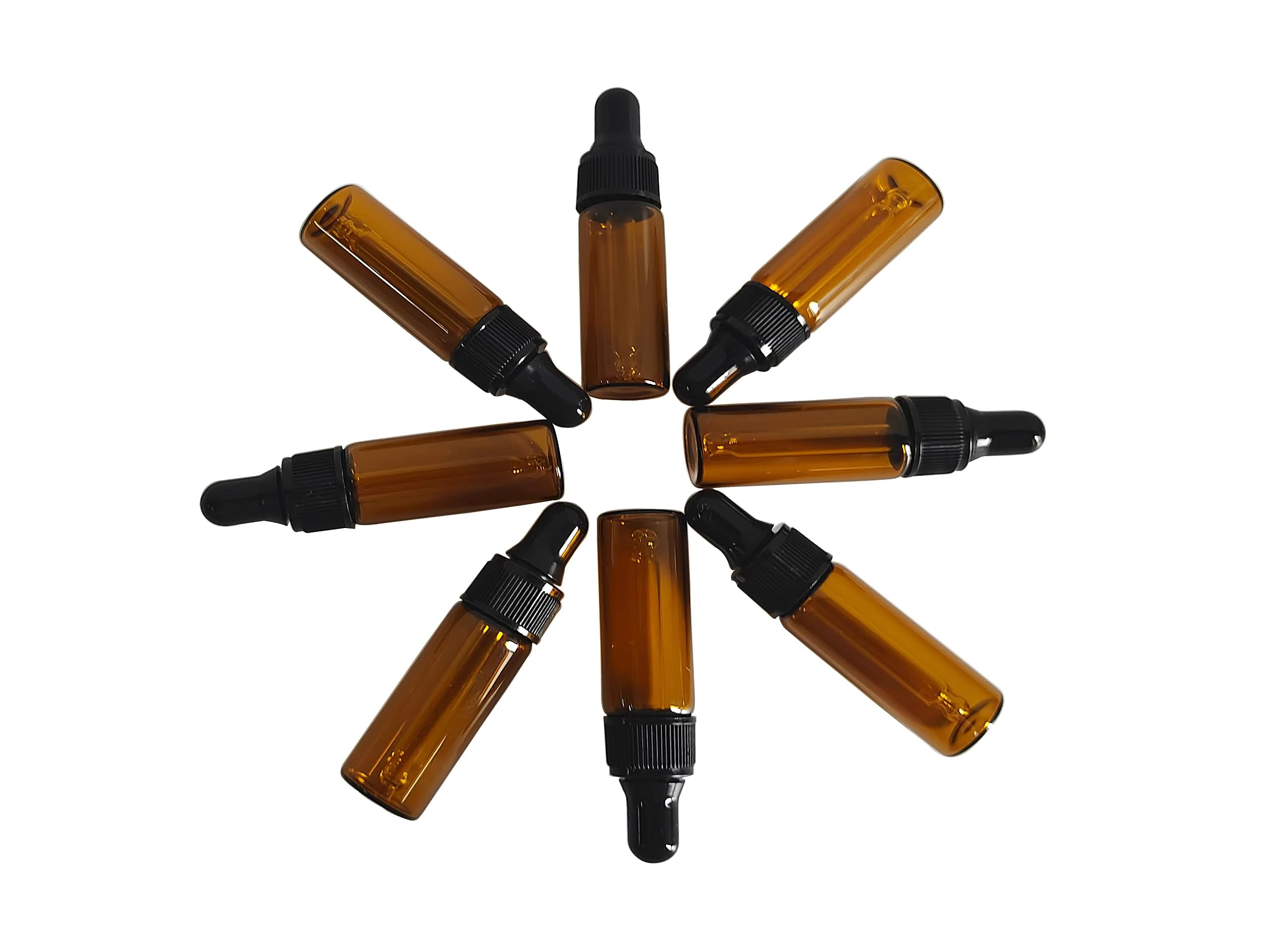 Ageniz 50 Pcs 5Ml Amber Mini Dropper Bottles Essential Oils Sample Dropper Bottles For Traveling Essential Oils Perfume Cosmetic