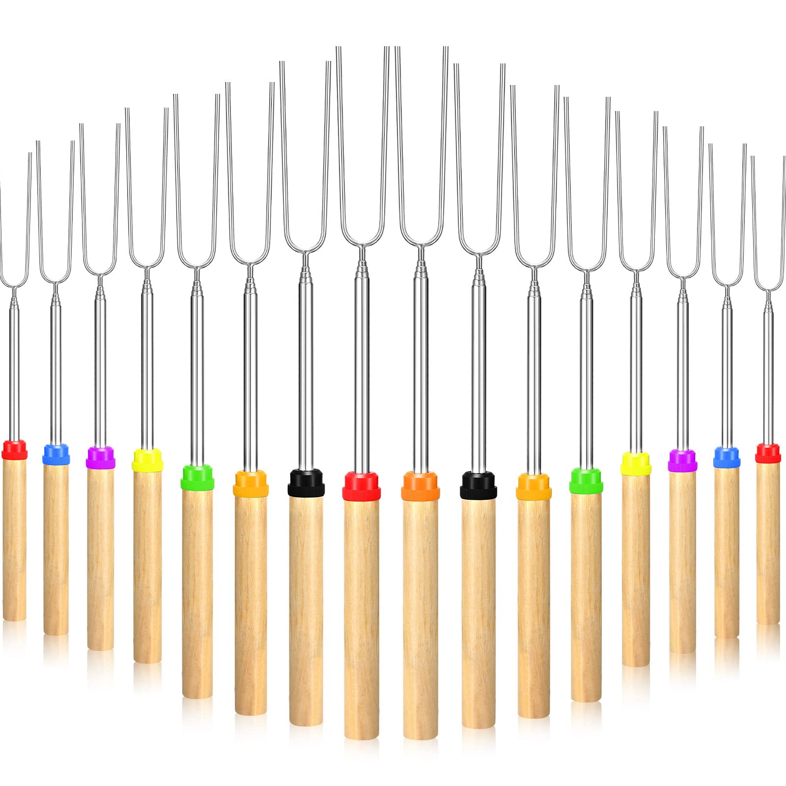32 Inch Marshmallow Roasting Sticks Bulk, Smores Skewers for Fire Pit Kit, Hot Dog Camping Skewers Accessories Campfire Marshmel
