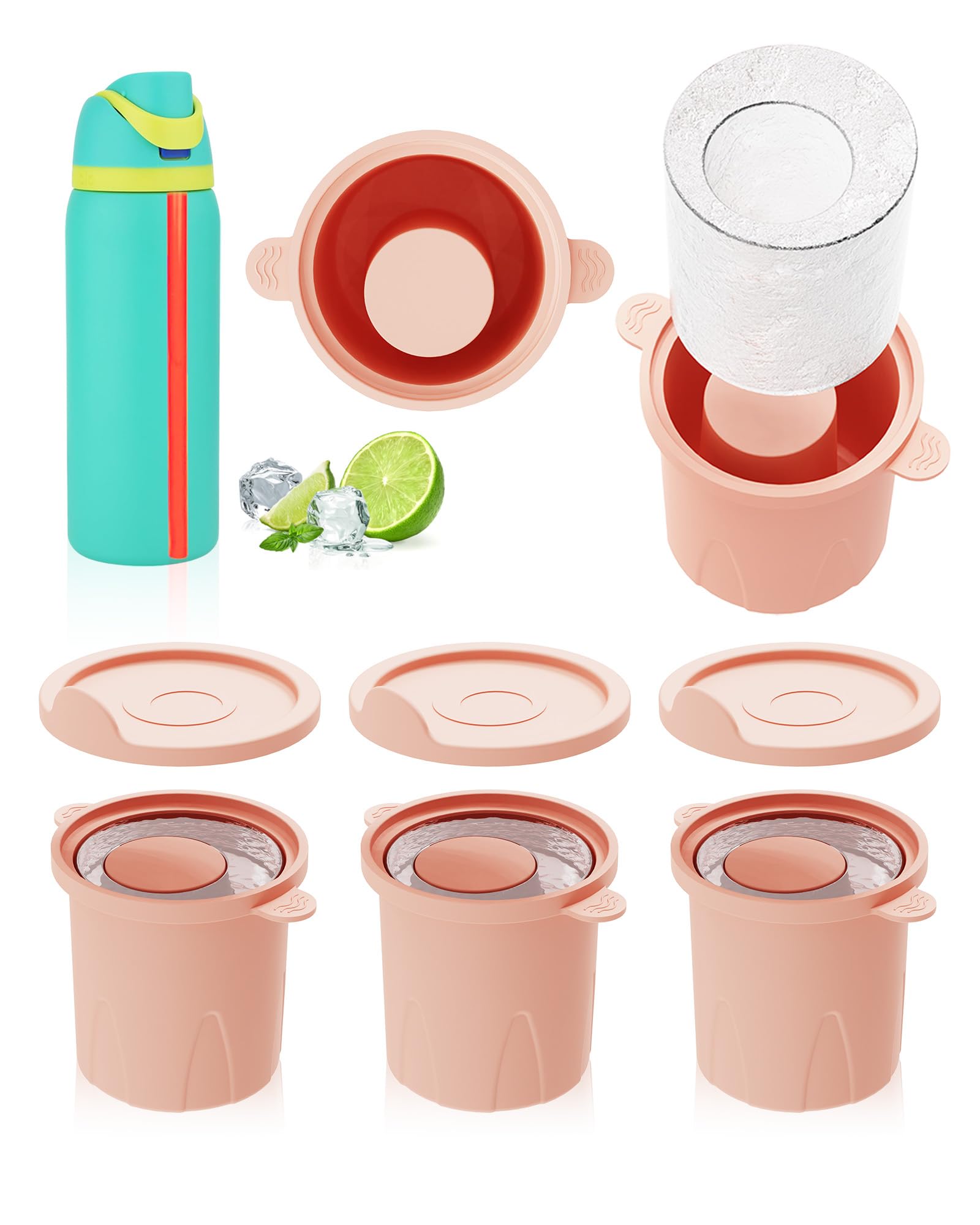 Ice Mold for Owala Water Bottle 32oz,40oz,24oz, 3PCs Silicone Ice Molds for Owala Bottle, Owala Accessories, Straw Placement Com