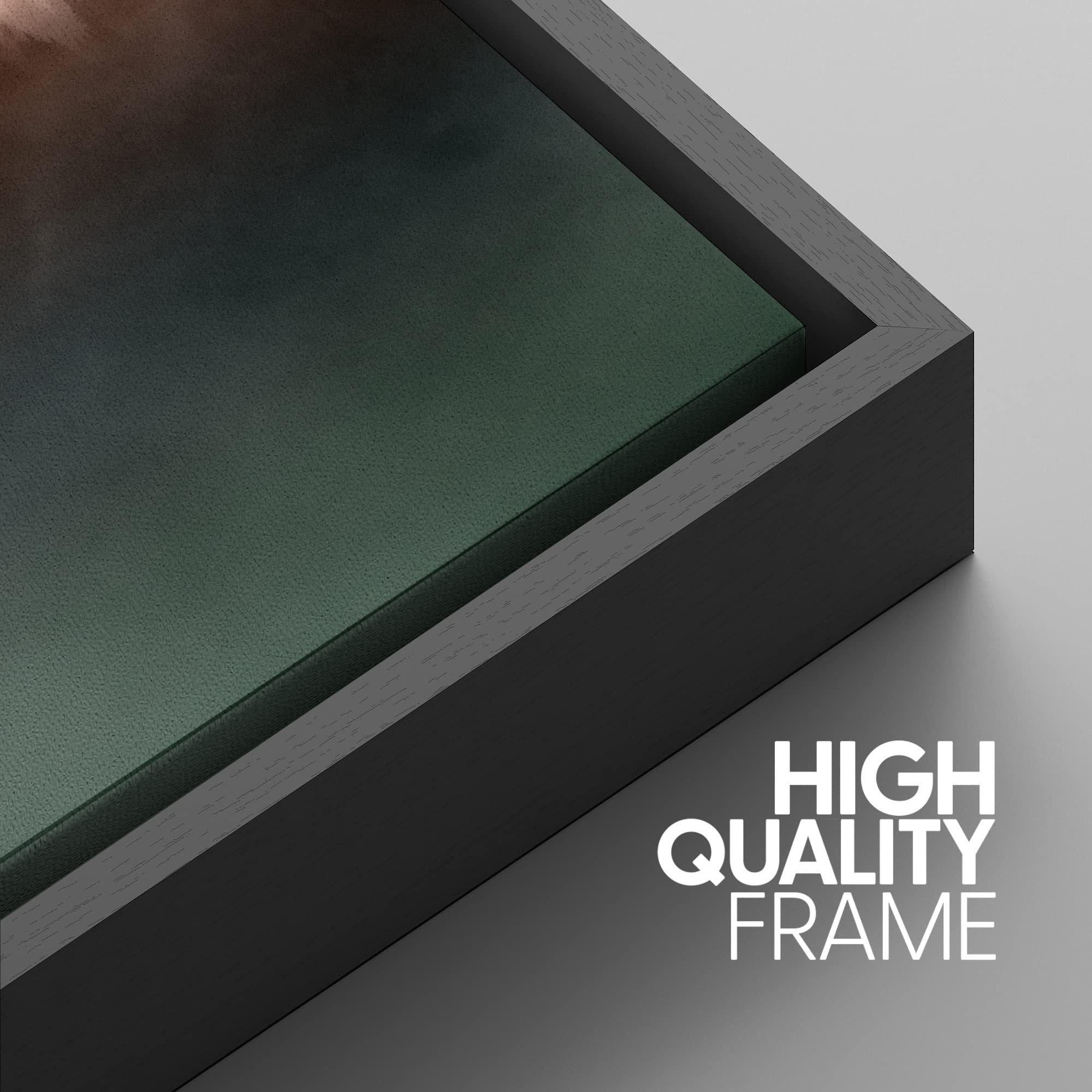 Signwin Framed Canvas Print Wall Art Set Duotone Orange Green Mountain Forest Nature Wilderness Photography Modern Art Rustic Sc