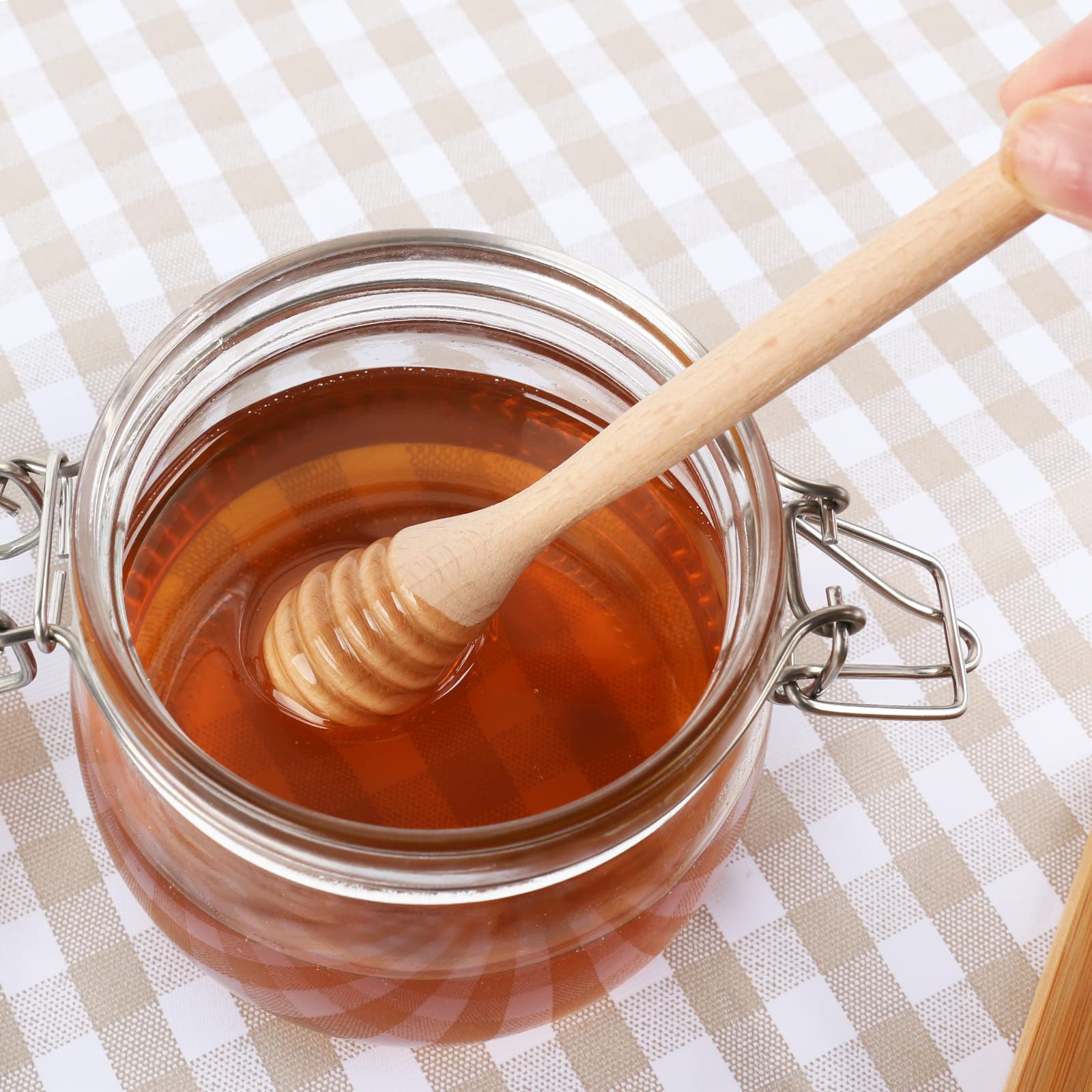 Desiole Wooden Honey Dipper Stick - Honey Spoon Honey Server Honey Stirrer Honey Wooden Dipper Wedding Party Gift Craft