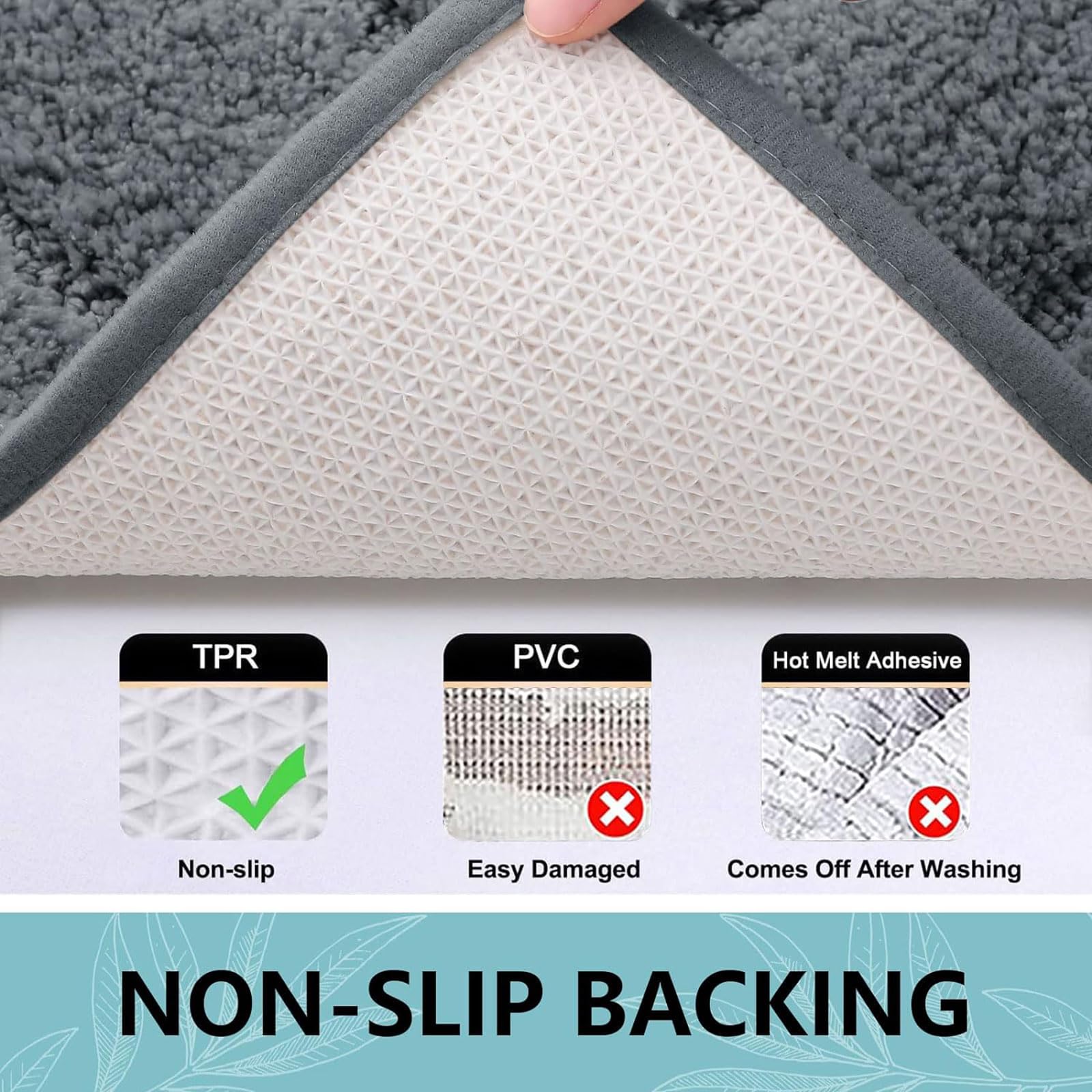 Buganda Bathroom Rugs, 44'' X 24'', Soft And Absorbent Microfiber Bath Rugs, Non-Slip Shaggy Bath Carpet, Machine Wash Dry Bath