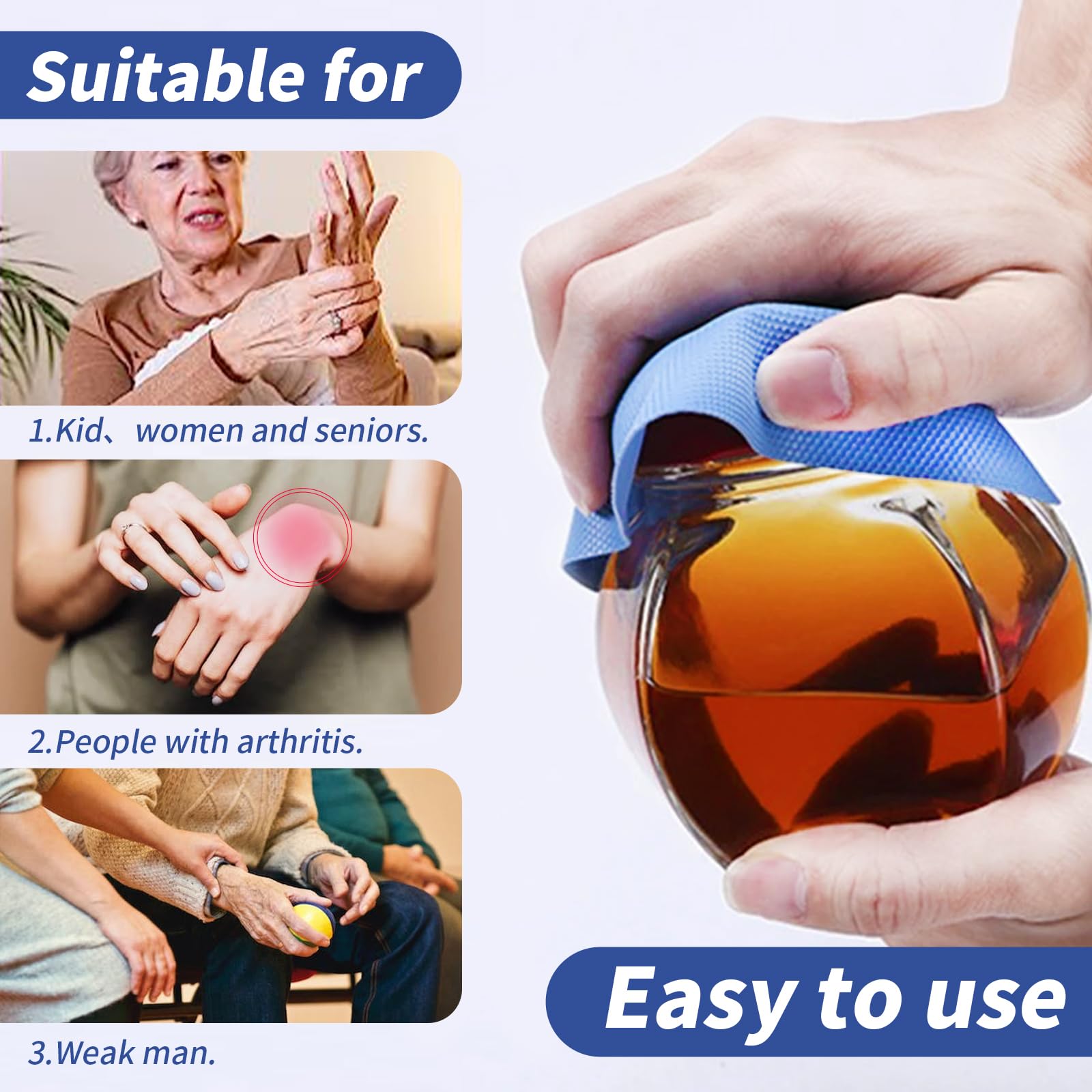 4Pcs Jar Gripper Pads, Multifunctional Rubber Jar Opener, Heat Insulation Pad Kitchen Coasters For Elderly Senior Suffering From