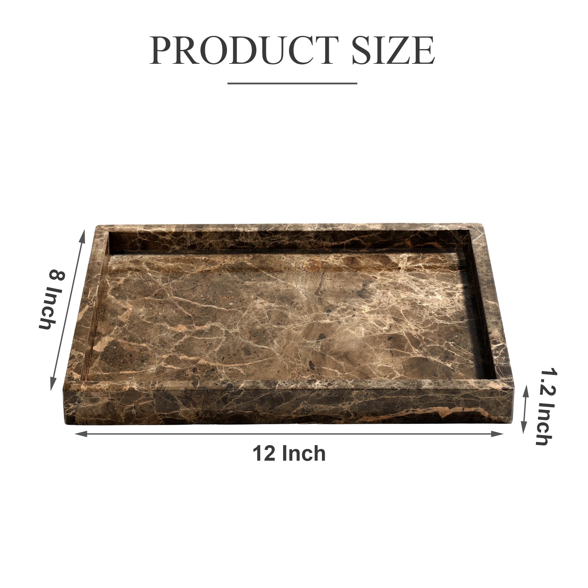 Ymxyjm 100% Natural Marble Tray For Bathroom, Genuine Marble Stone Vanity Tray, Luxury Storage Trays For Kitchen, Vanity, Home D