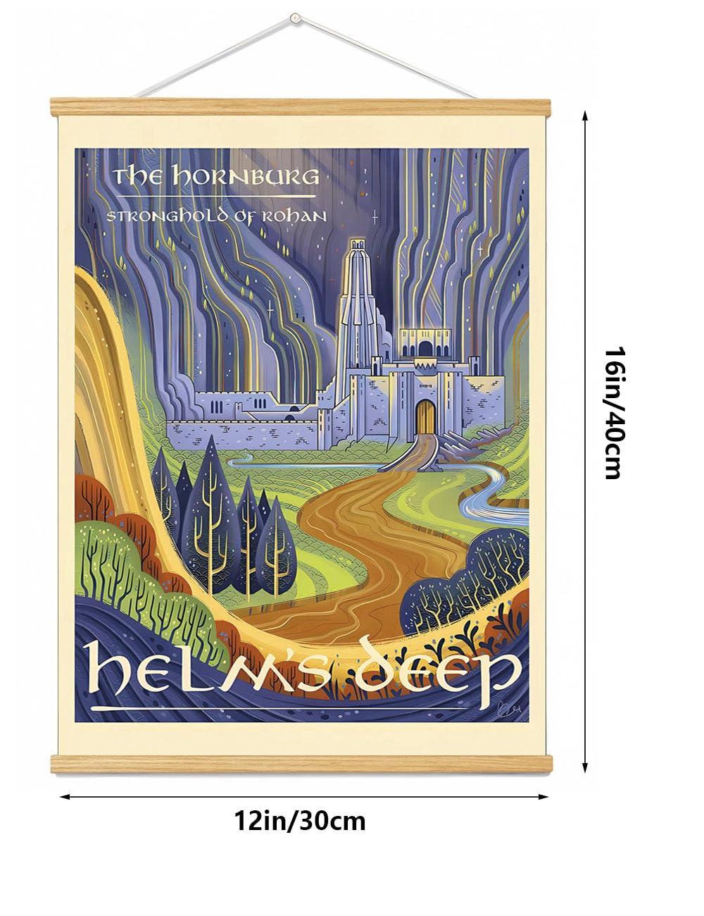 Middle Earth Landscape Wall Art Prints Canvas PaintingFantasy Posters, Wall Pictures, For Travel Gift, Canvas Art with Frames, F
