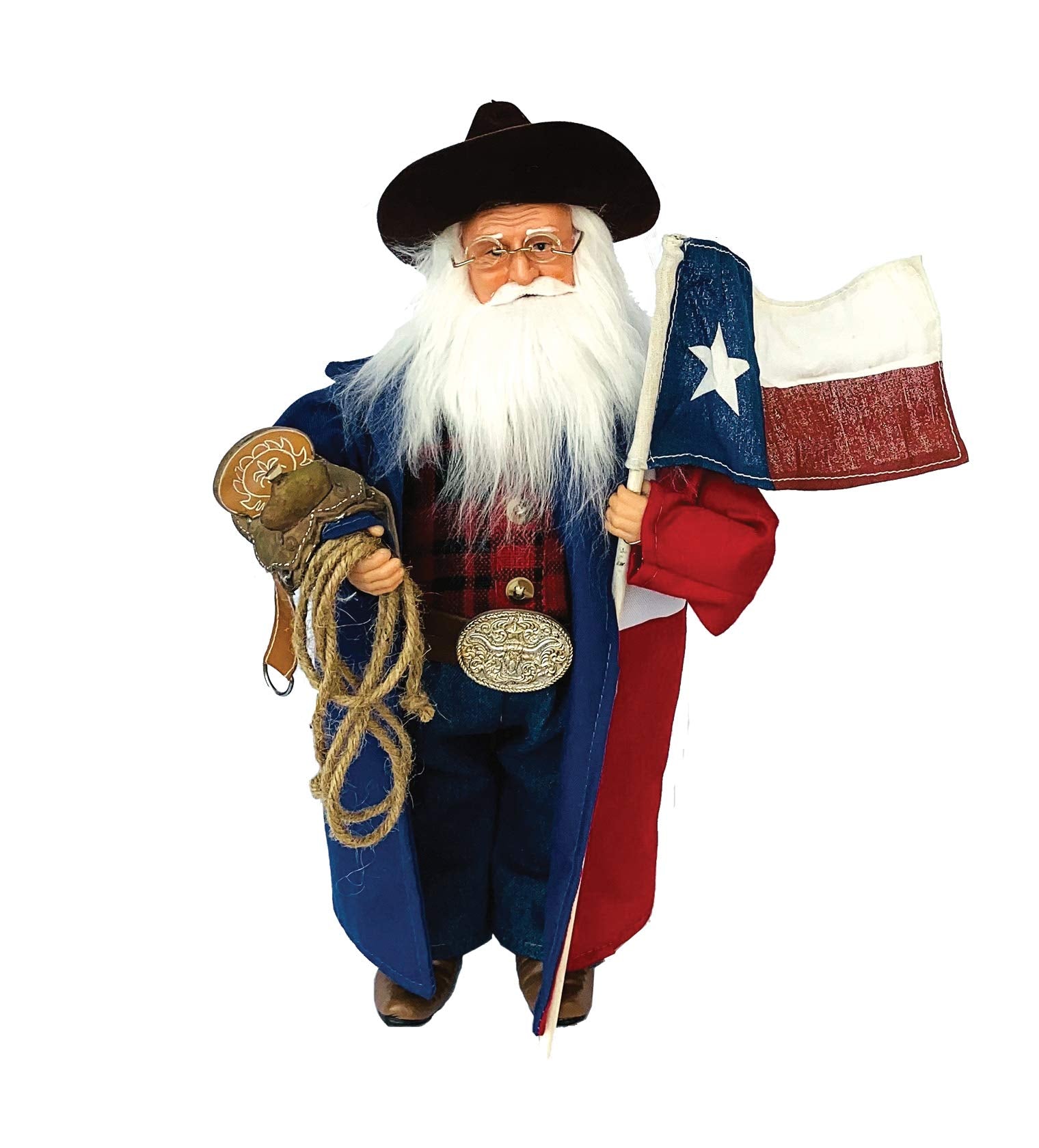 Santas Workshop 15 Texas Cowboy Santa, RED