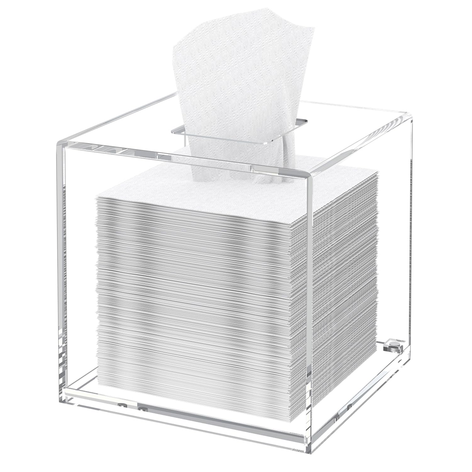 Pitbvo Acrylic Tissue Box Cover, Clear Square Tissue Box Holder, Facial Napkin Dispenser For Bathroom Kitchen Bedroom Office