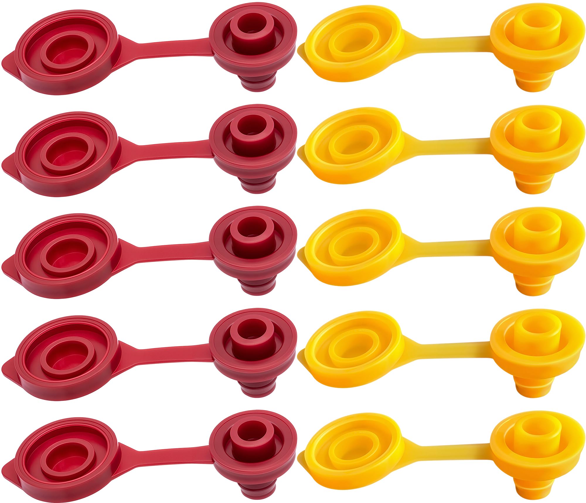 MEAJOO 5PCS Small Universal Can Vent Cap, Red Can Vent Cap Replacement Flexible Pour Nozzle Gasket Stopper Vent Cap Collar Caps,