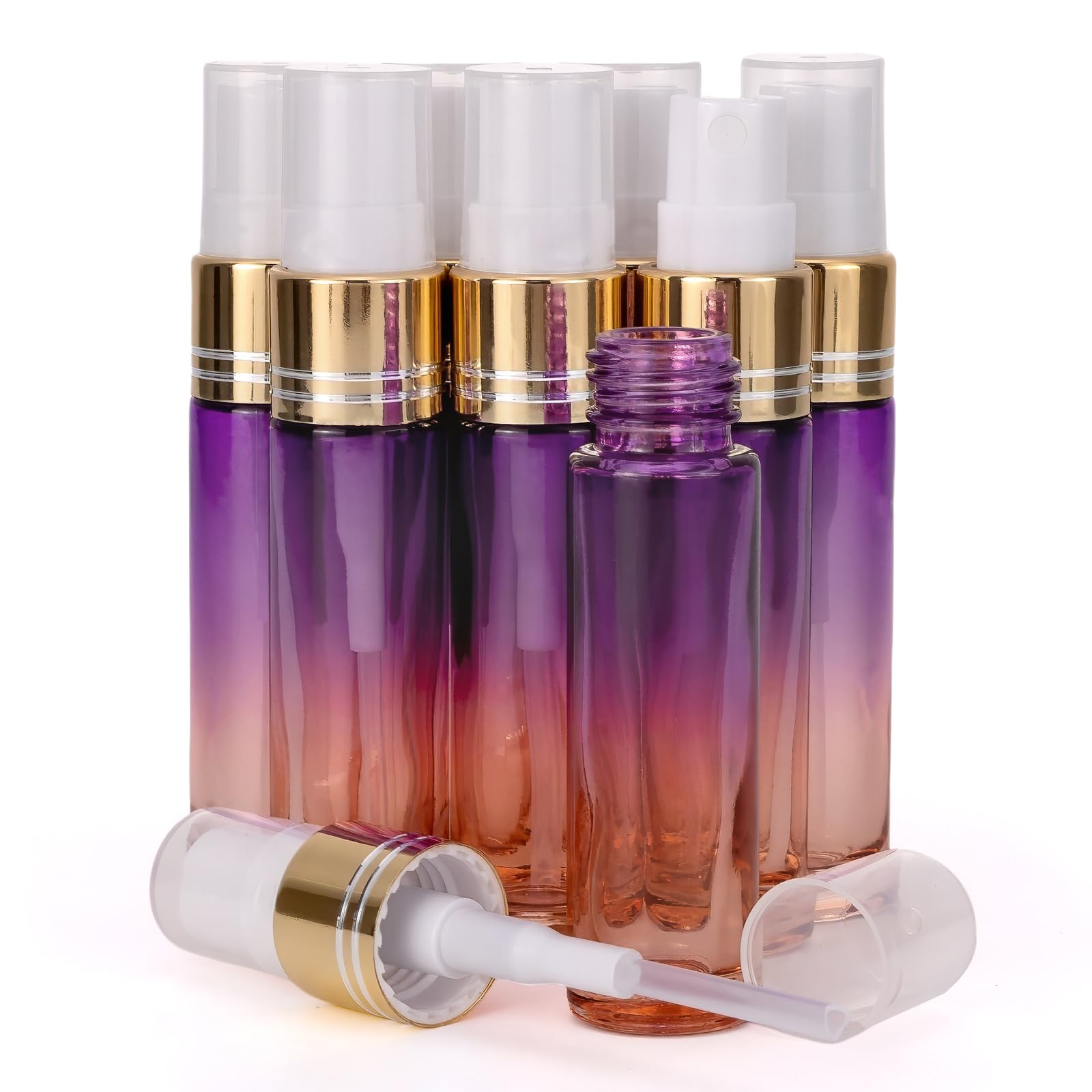 Ellbest 8Pcs 10ml Empty Glass Spray Bottle