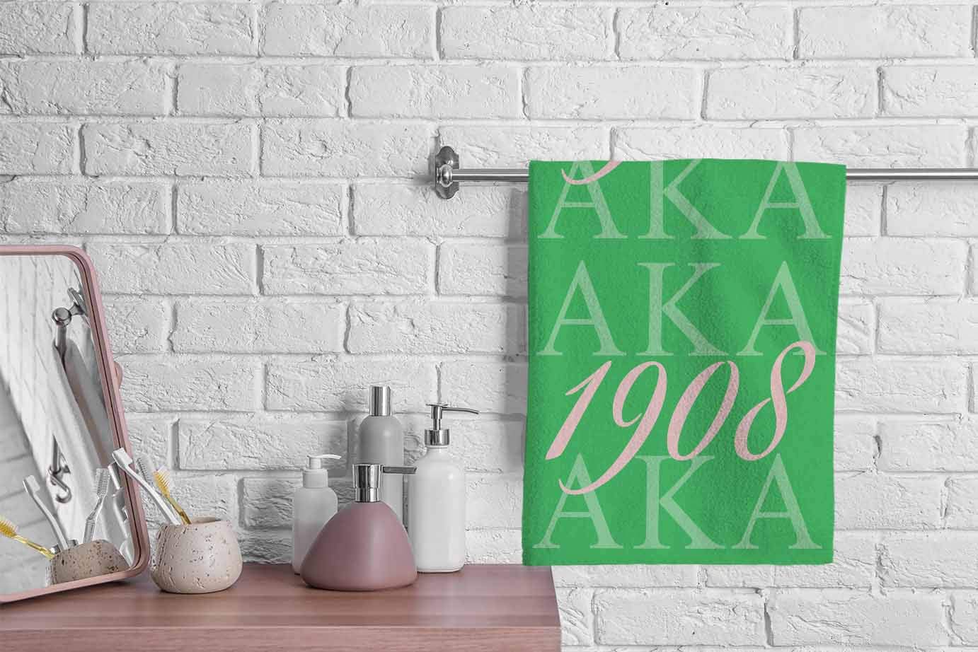 Ofloral Aka 1908 Hand Towels Cotton Washcloths,Also Known As Abbreviation Hip Hop Style Pink Green White Comfortable Soft Towels